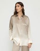 Dip Dye Print Silk Satin Oversized Shirt