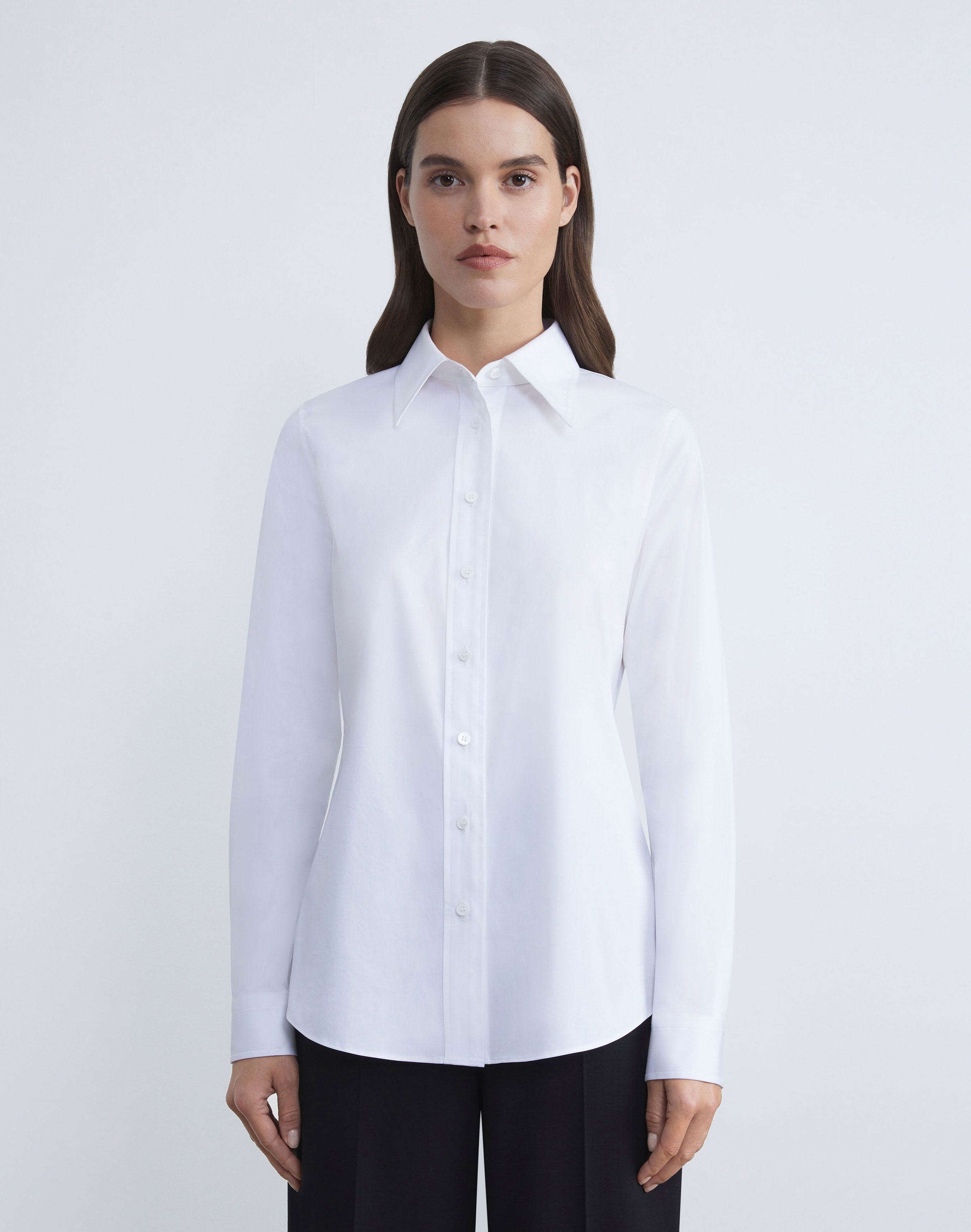 Plus-Size Stretch Cotton Shirt