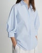 Pinstripe Cotton Balloon Sleeve Shirt