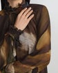 L148 X Save Venice Print Silk Georgette Hand-Smocked Blouse