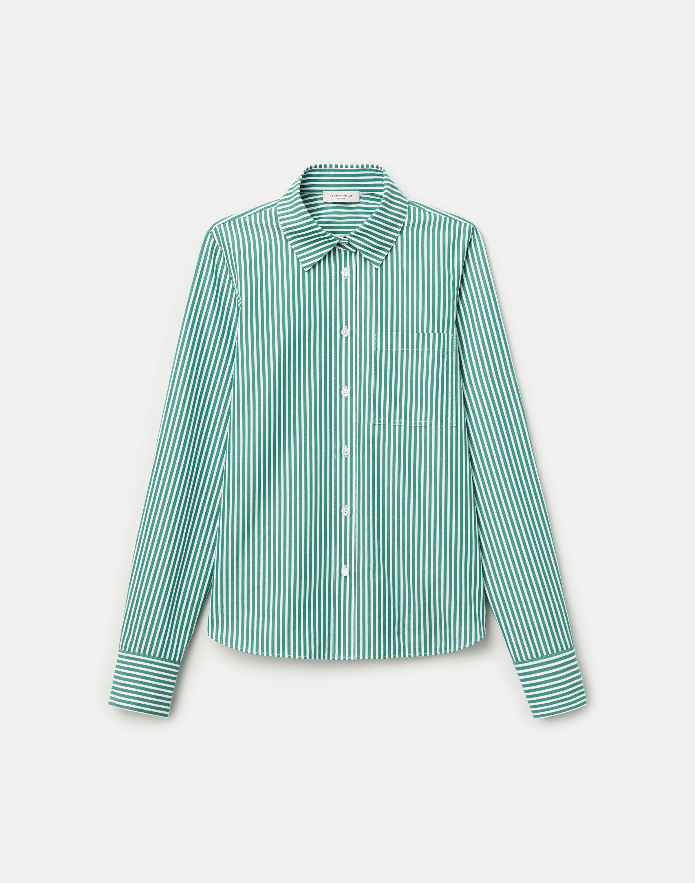 Plus-Size Striped Cotton Button Front Shirt