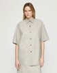 Lambskin Leather Drop Shoulder Oversized Shirt