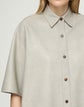 Lambskin Leather Drop Shoulder Oversized Shirt