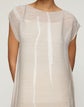 Charcoal Print Plissé Sheer Cap Sleeve Blouse