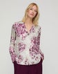 Petite Spotted Glaze Print Silk Twill Collared Blouse