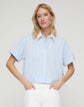 Striped Cotton Montauk Cropped Shirt