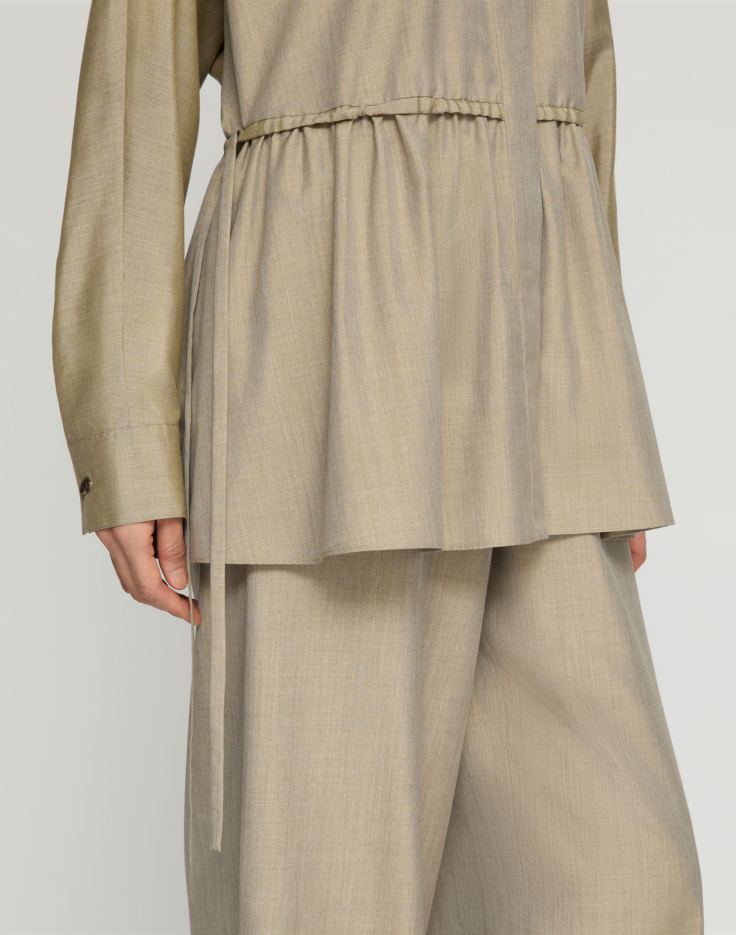 Silk Gathered Waist Blouse