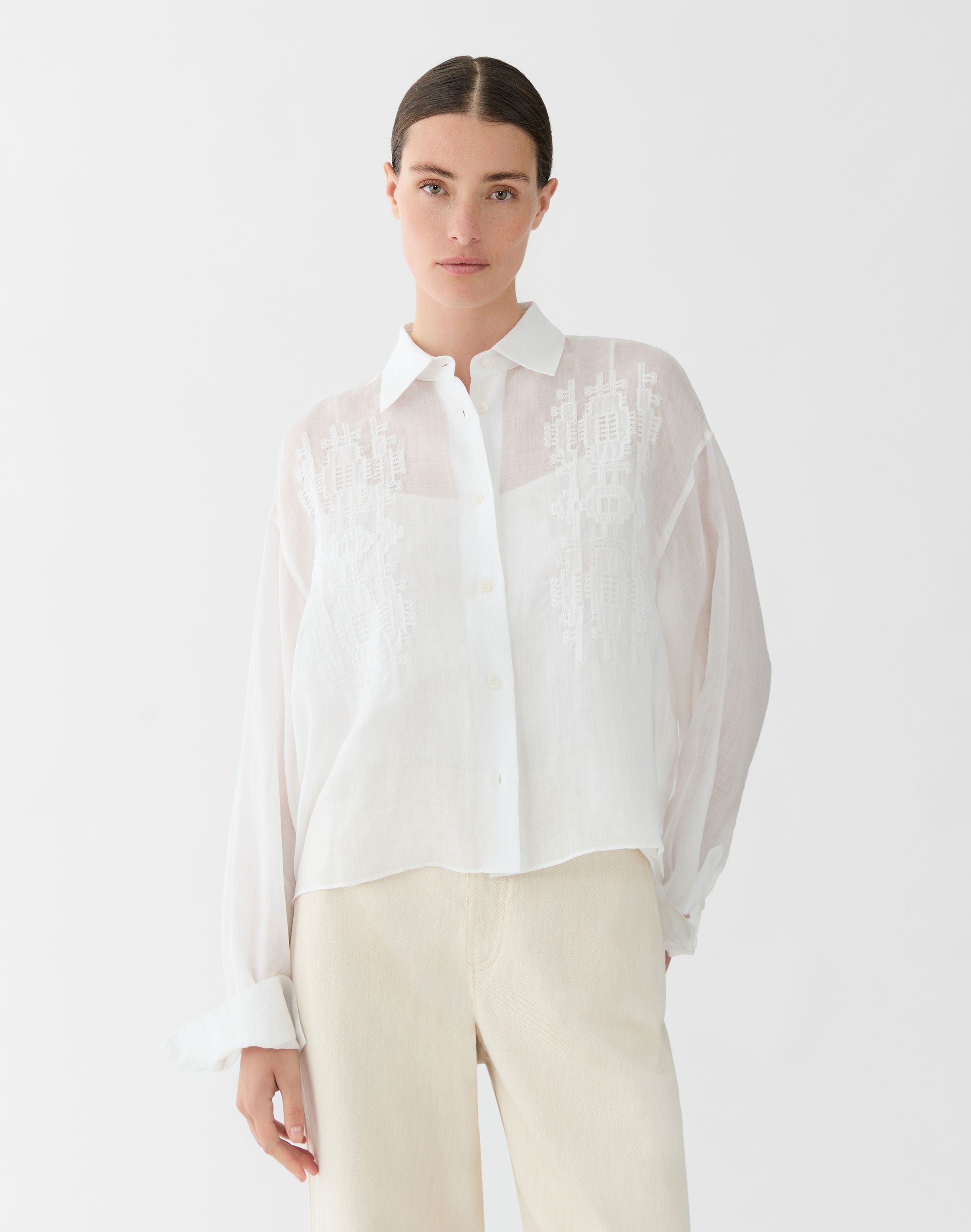 Gemma Cloth Voile Embroidered Blouse