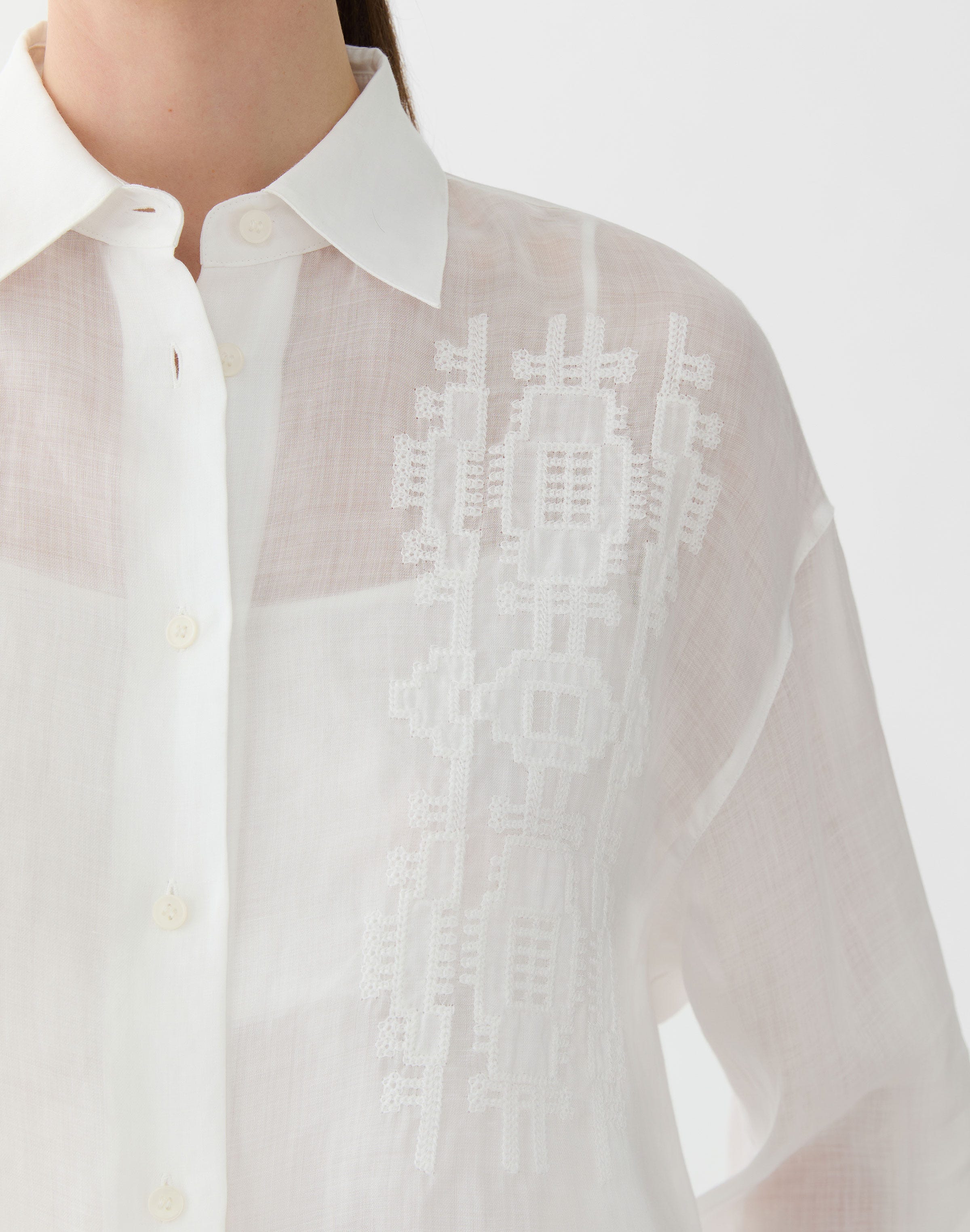 Gemma Cloth Voile Embroidered Blouse