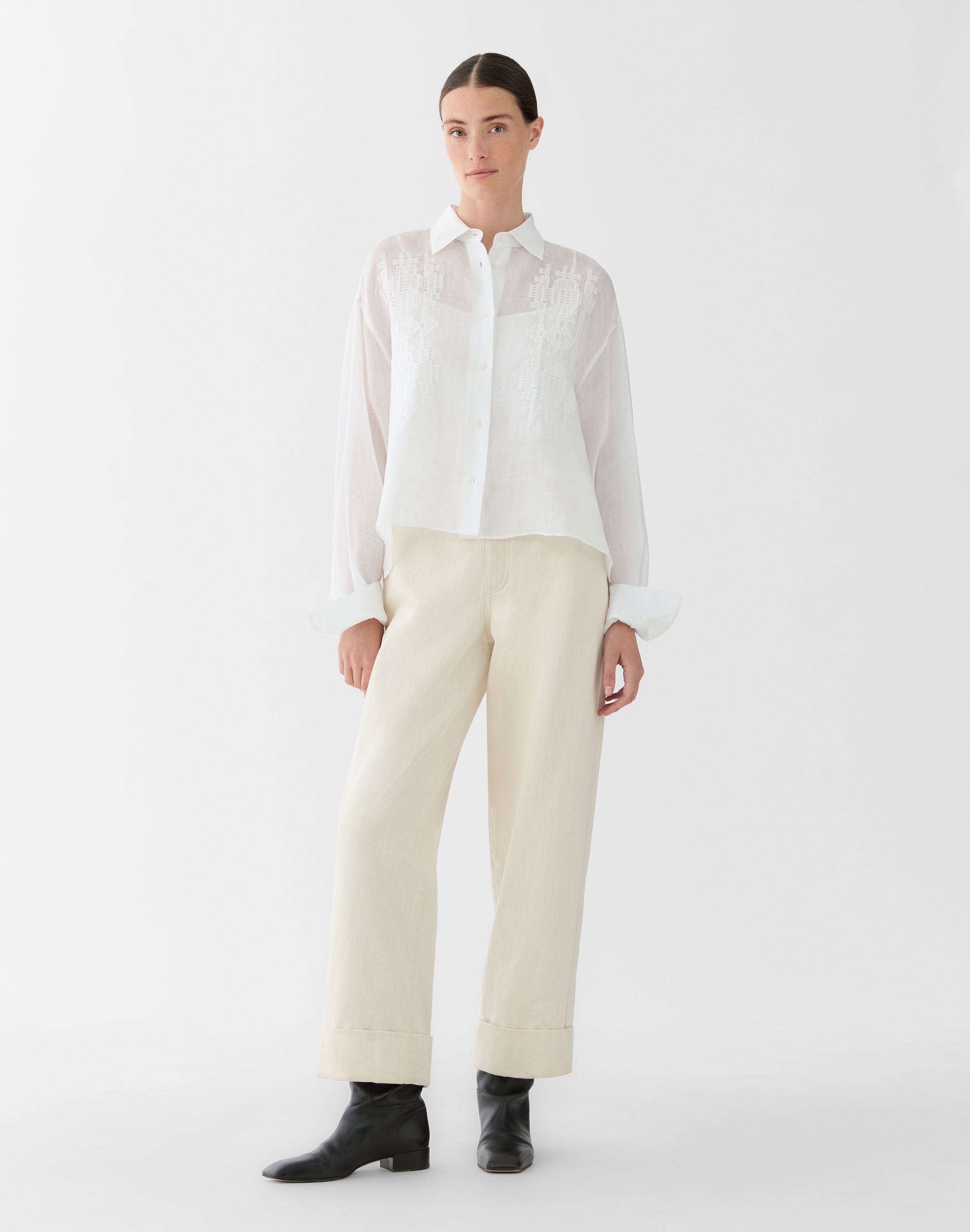 Gemma Cloth Voile Embroidered Blouse