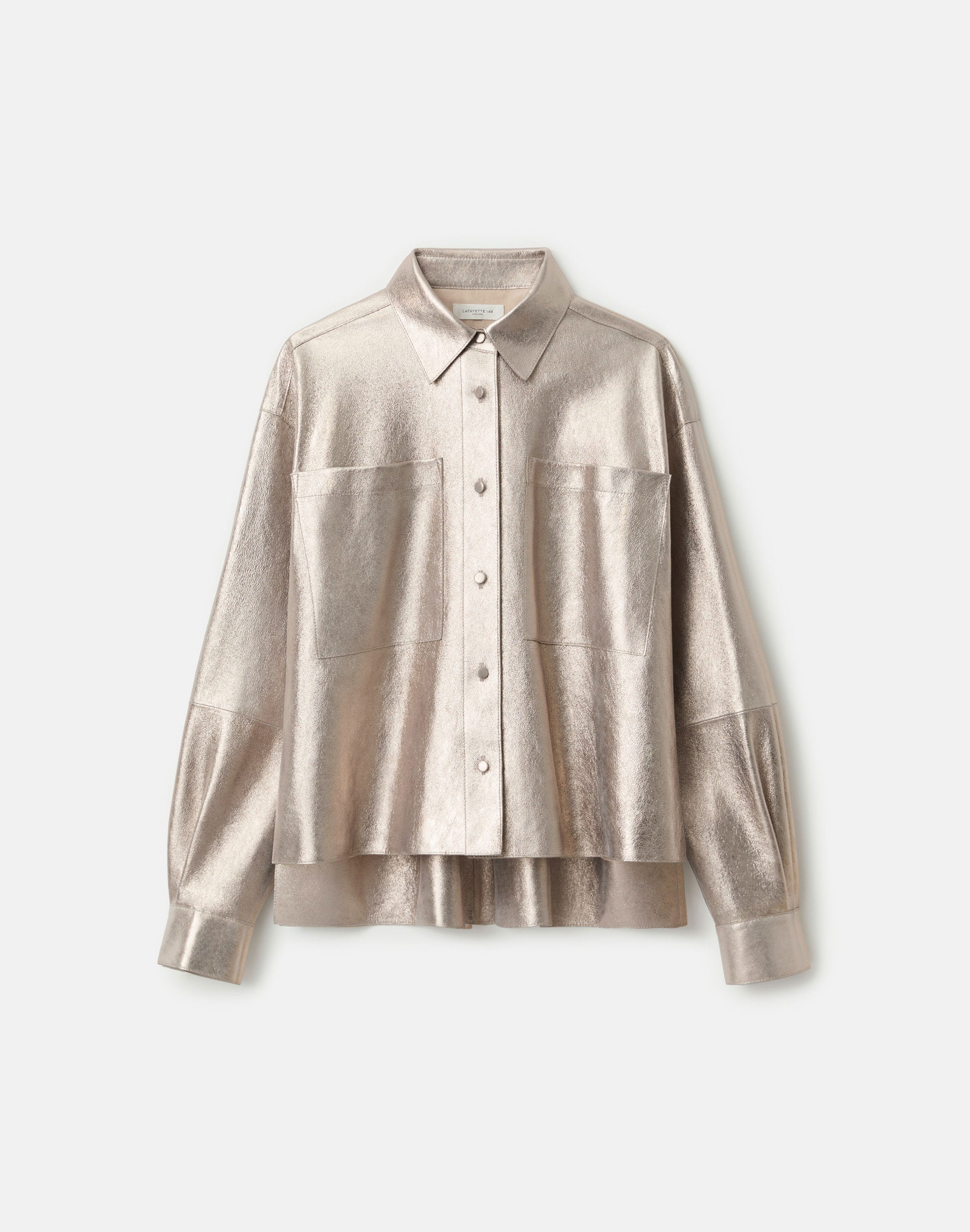 Metallic Stardust Suede Oversized Boyfriend Shirt
