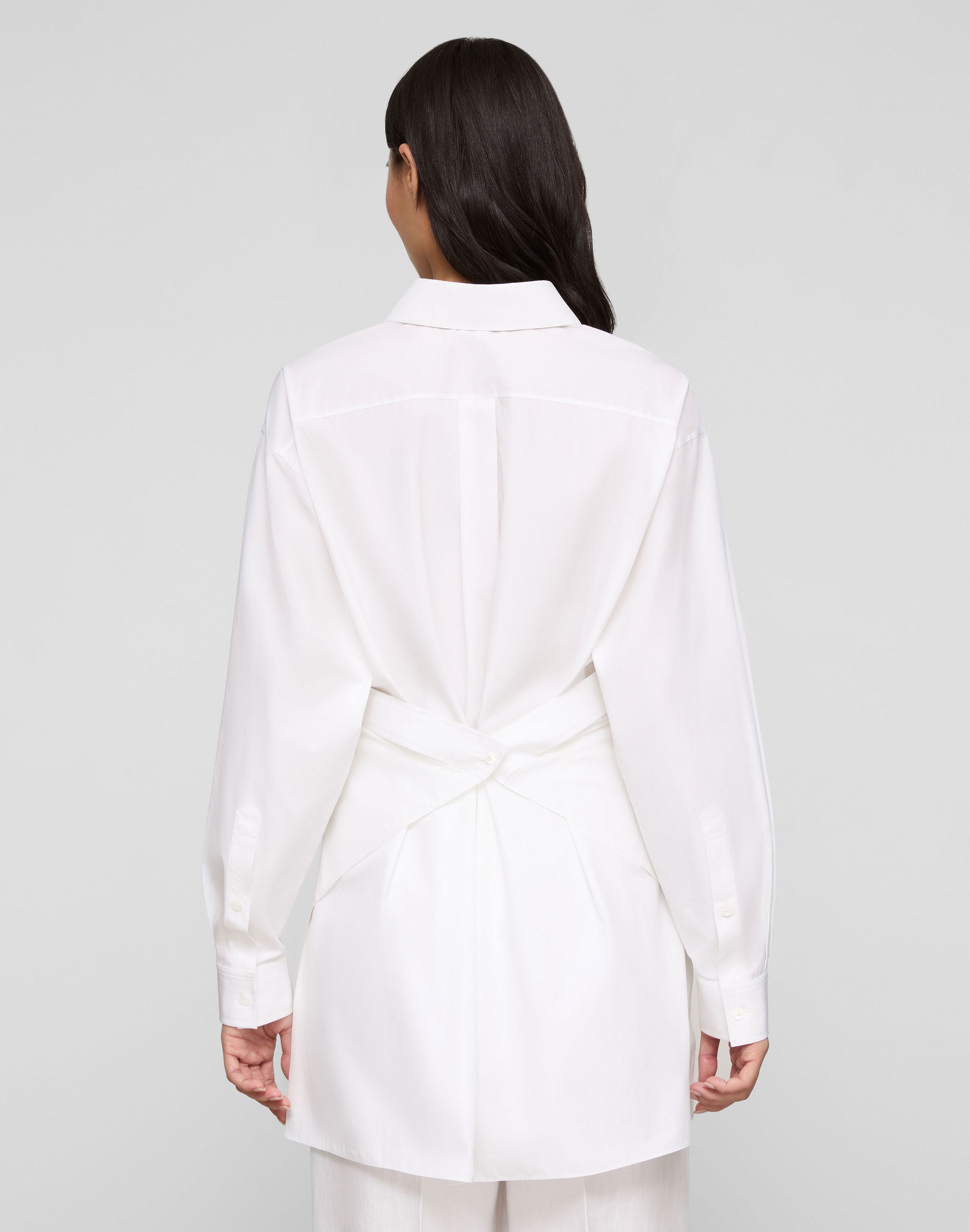 Organic Cotton Poplin Convertible Wrap Blouse
