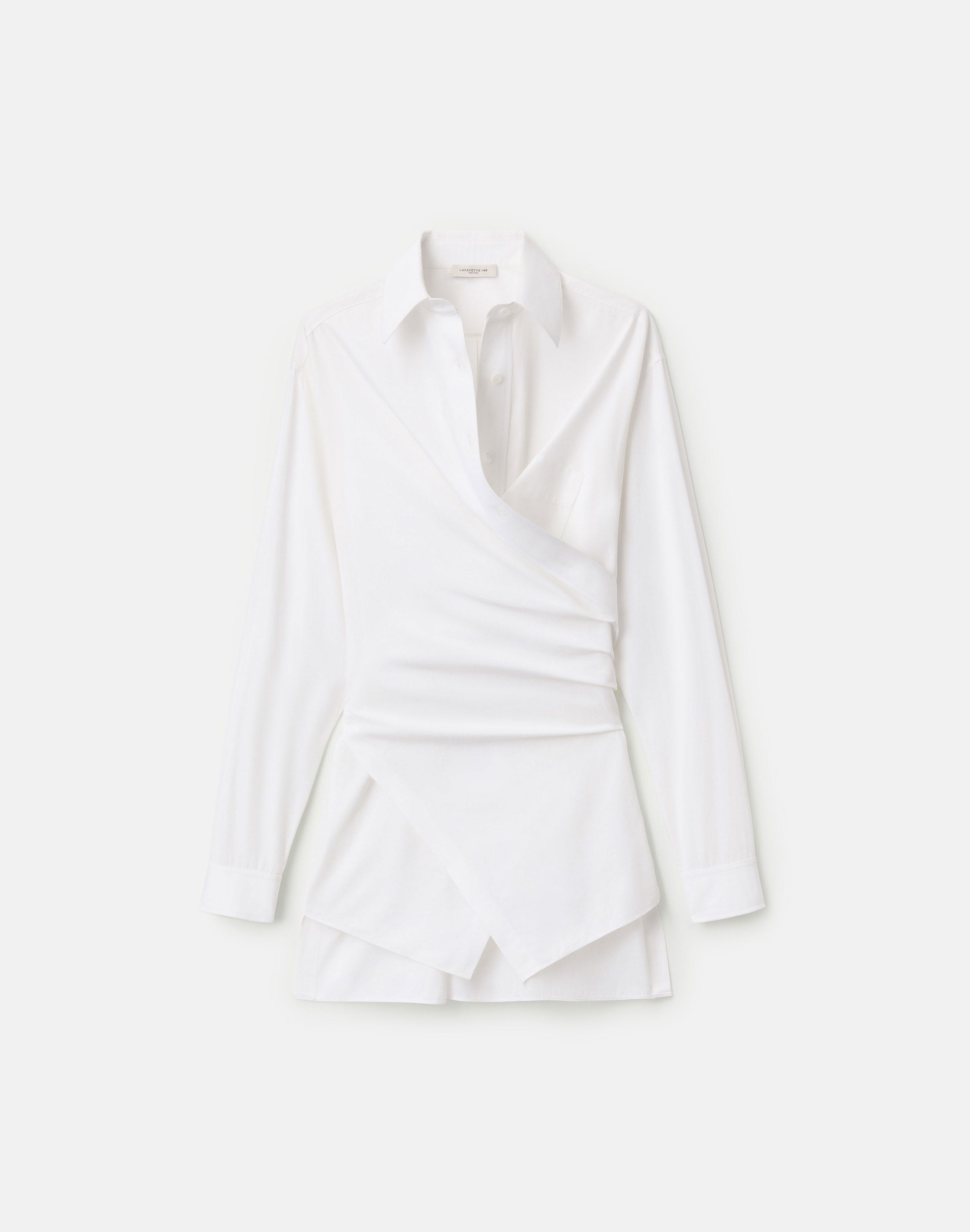 Organic Cotton Poplin Convertible Wrap Blouse
