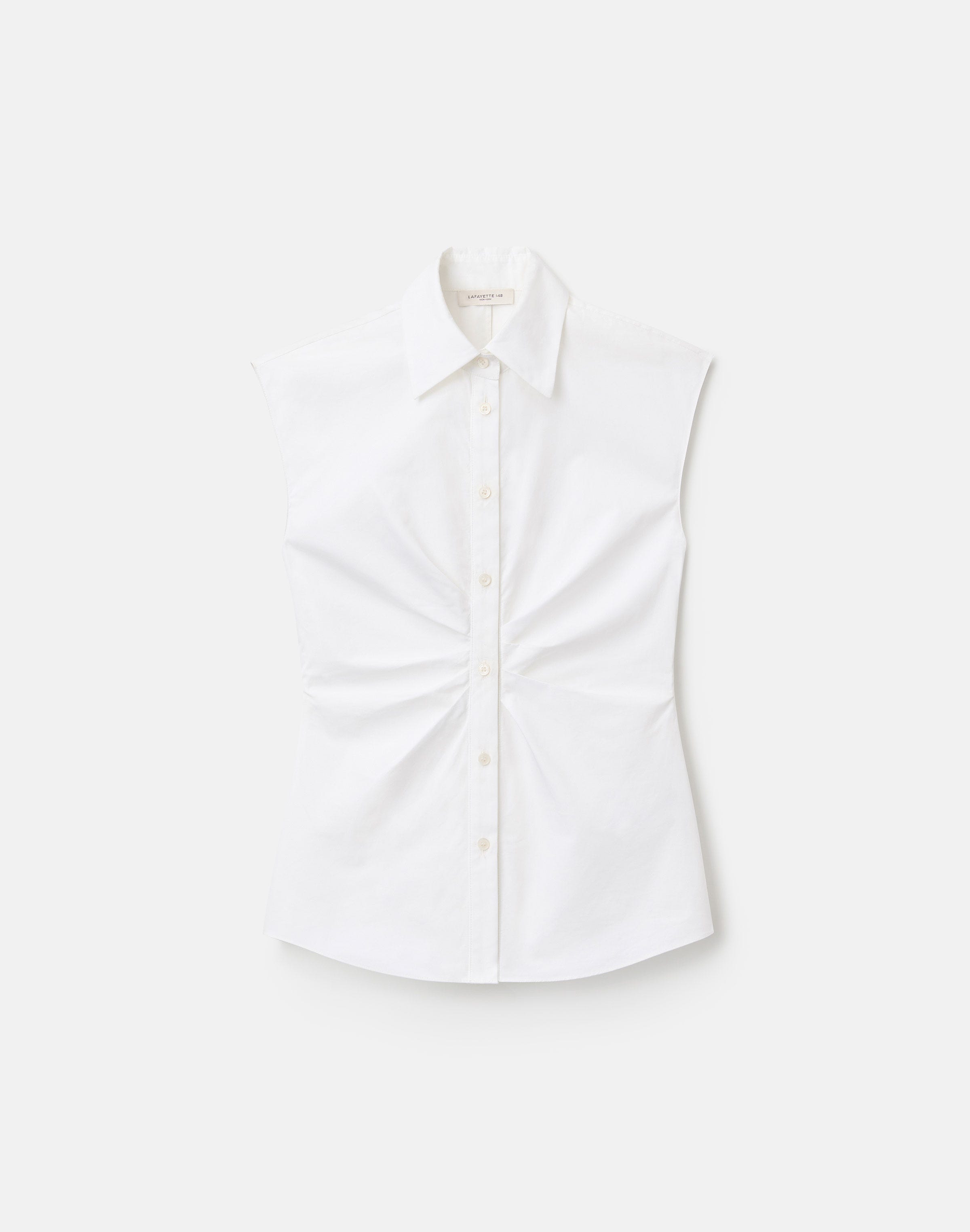 Organic Cotton Poplin Pleated Waist Shirt