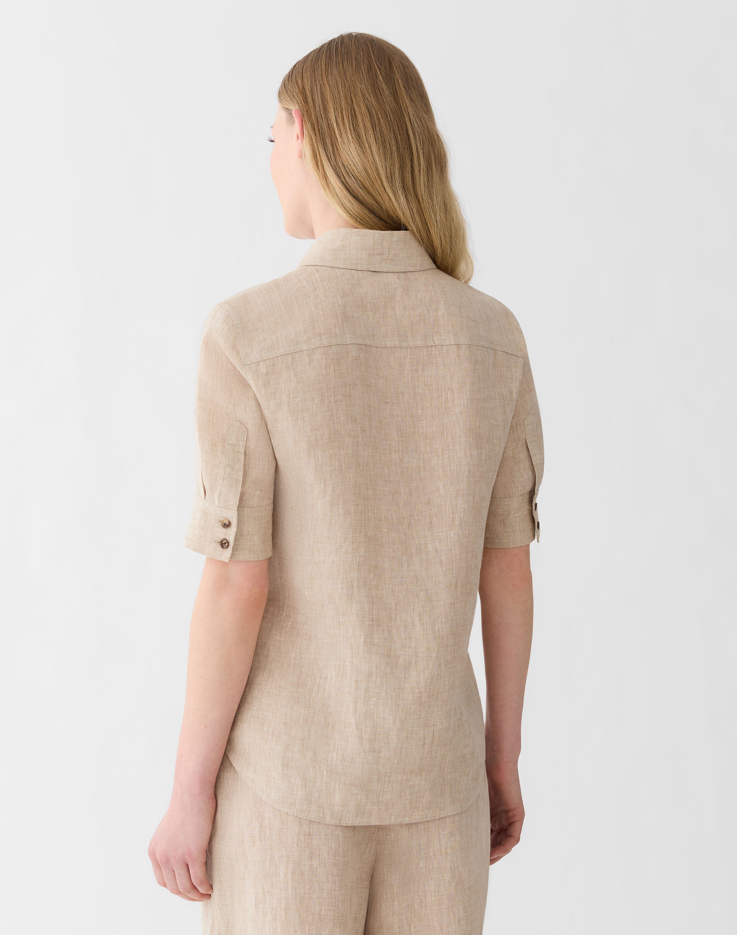 Plus-Size Organic Linen Patch Pocket Shirt