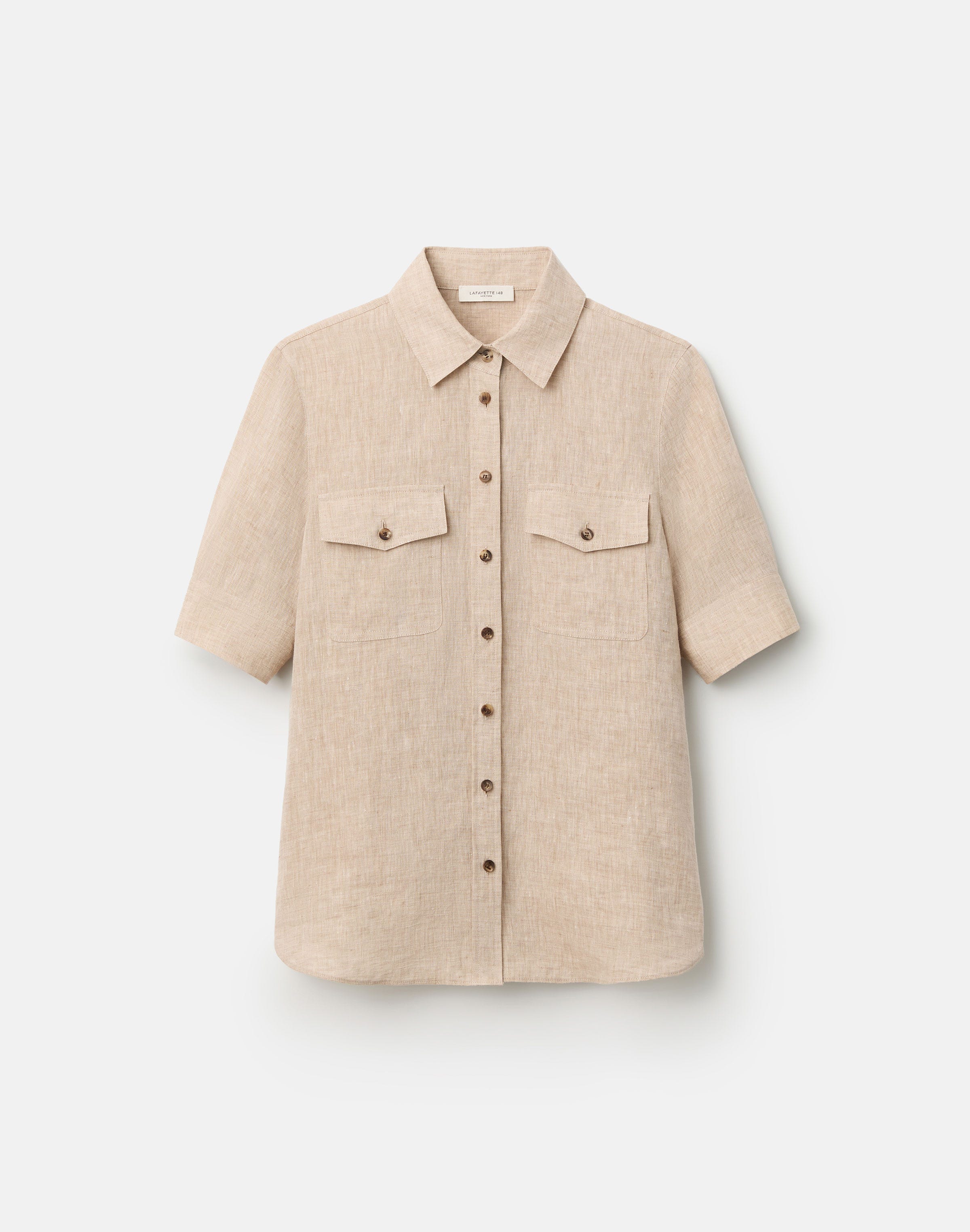 Plus-Size Organic Linen Patch Pocket Shirt