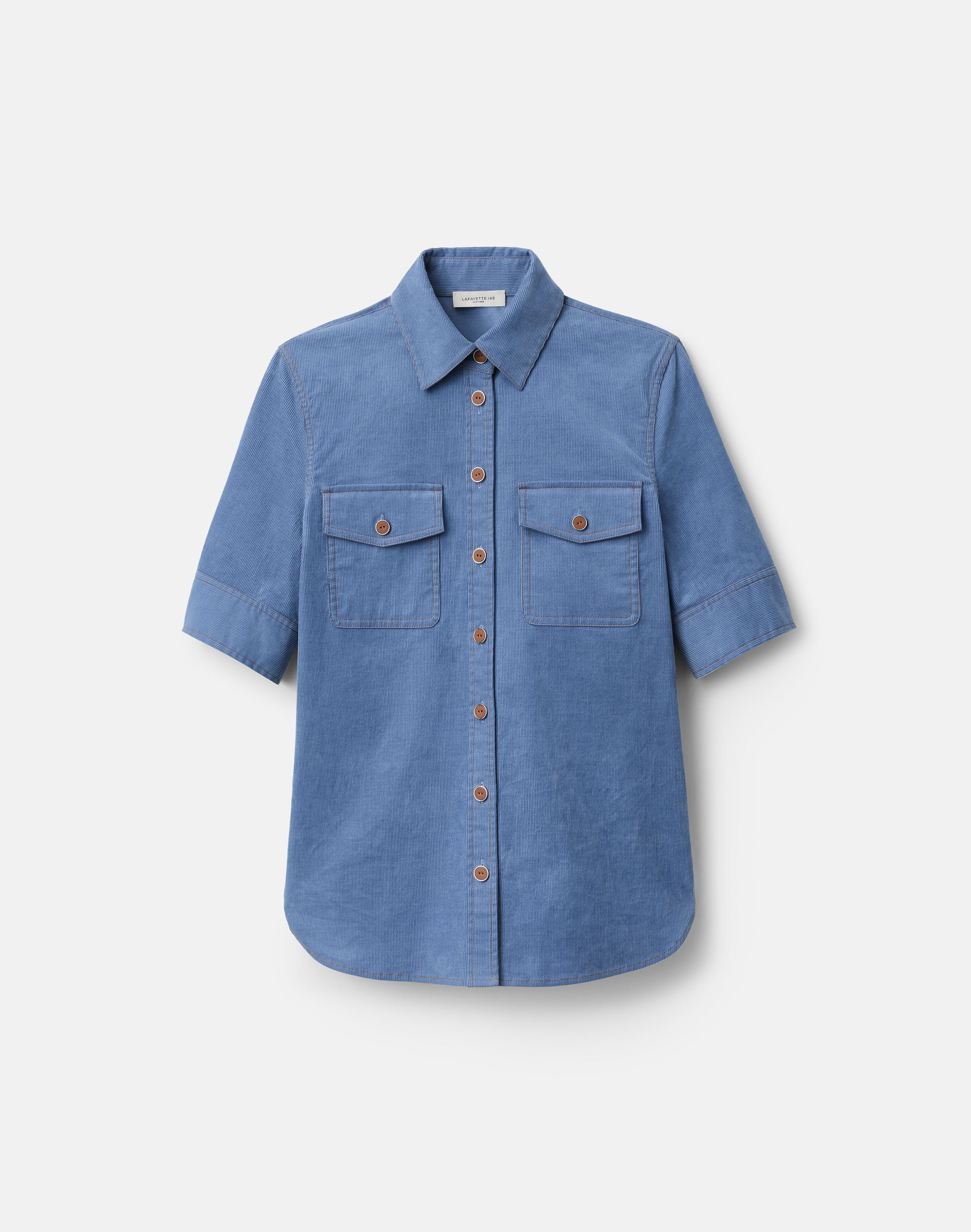 Fine Wale Corduroy Patch Pocket Blouse