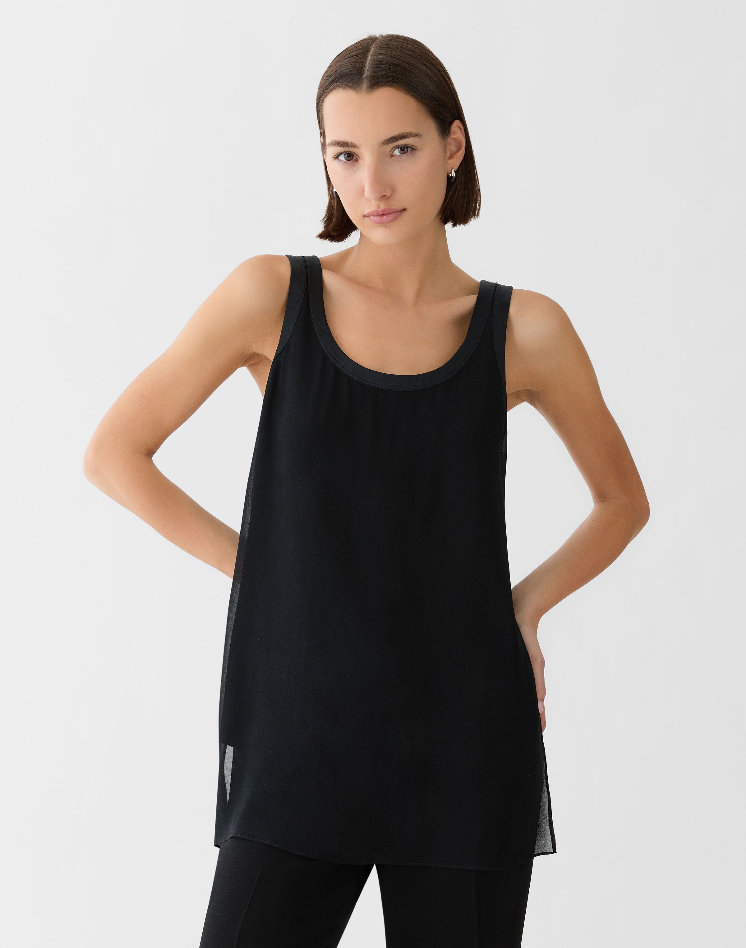 Silk Charmeuse & Chiffon Reversible Tank