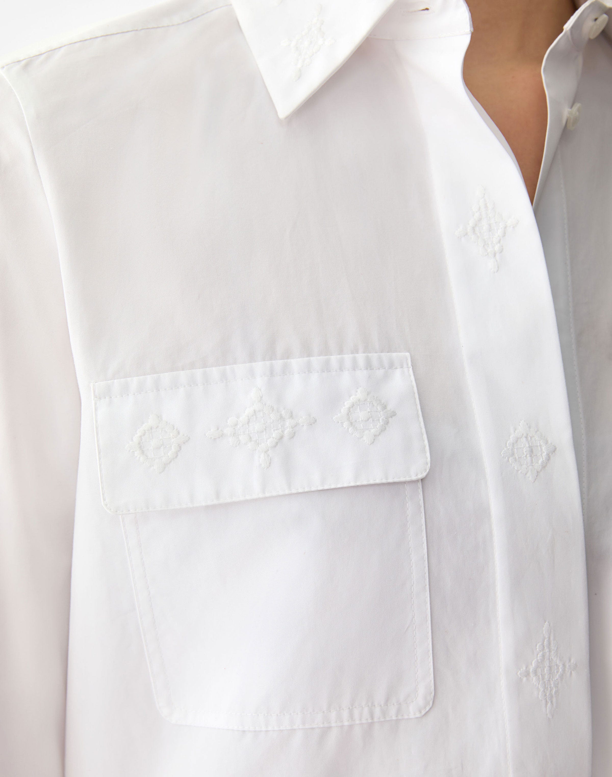 Organic Cotton Poplin Embroidered Shirt