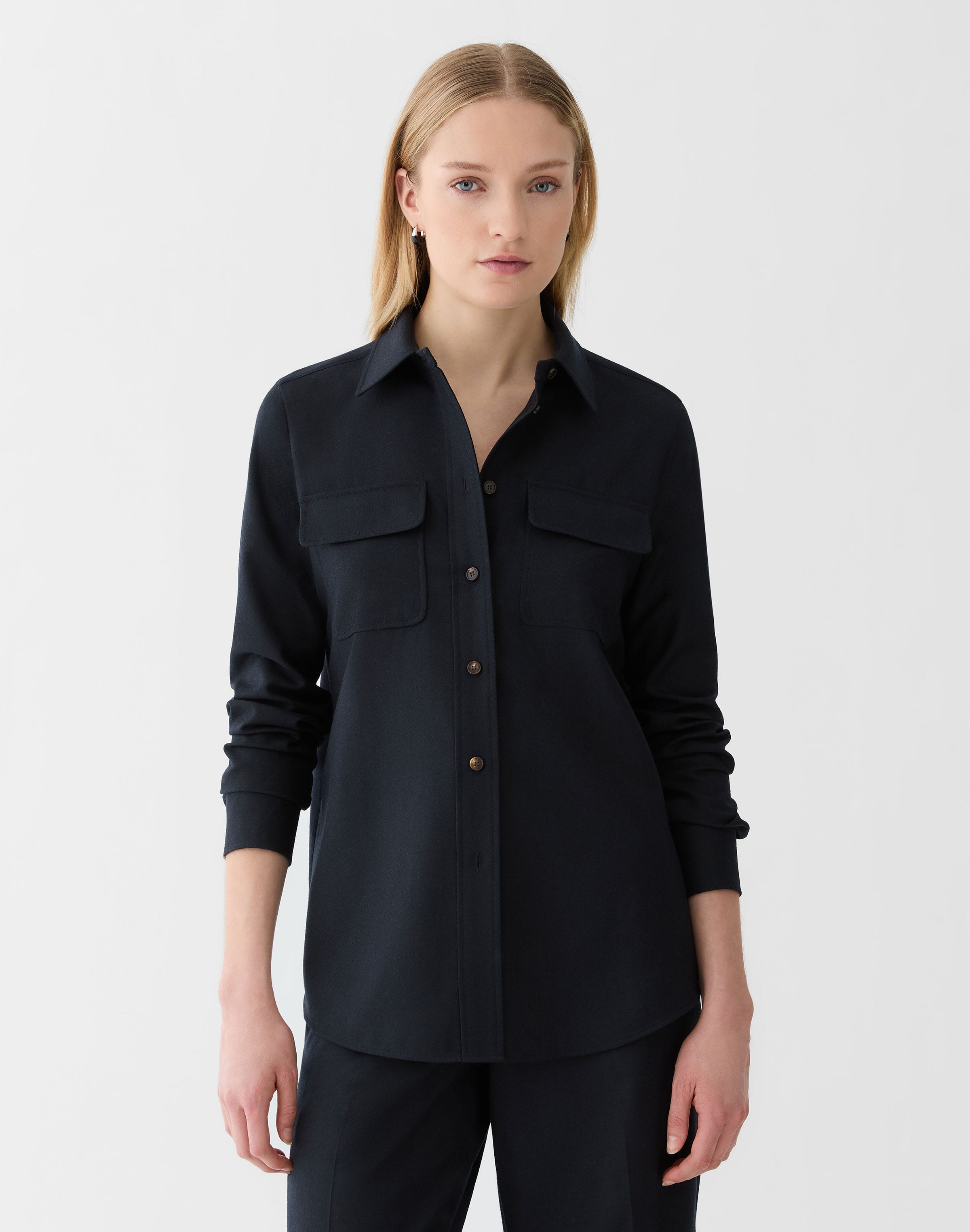 Responsible Brushed Wool Flap Pocket Shirt