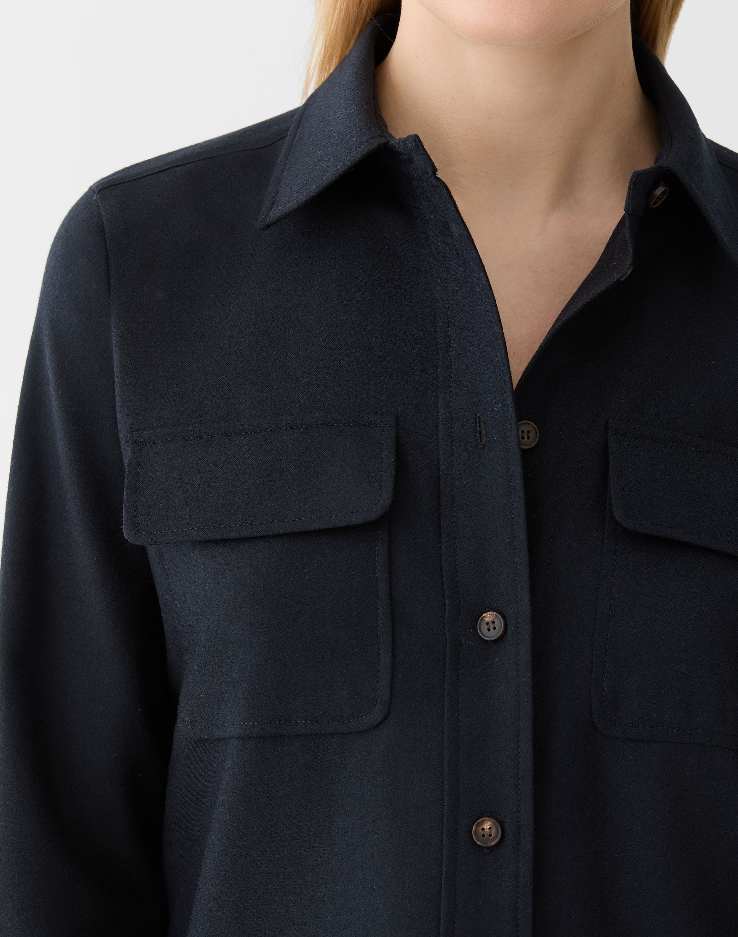 Responsible Brushed Wool Flap Pocket Shirt
