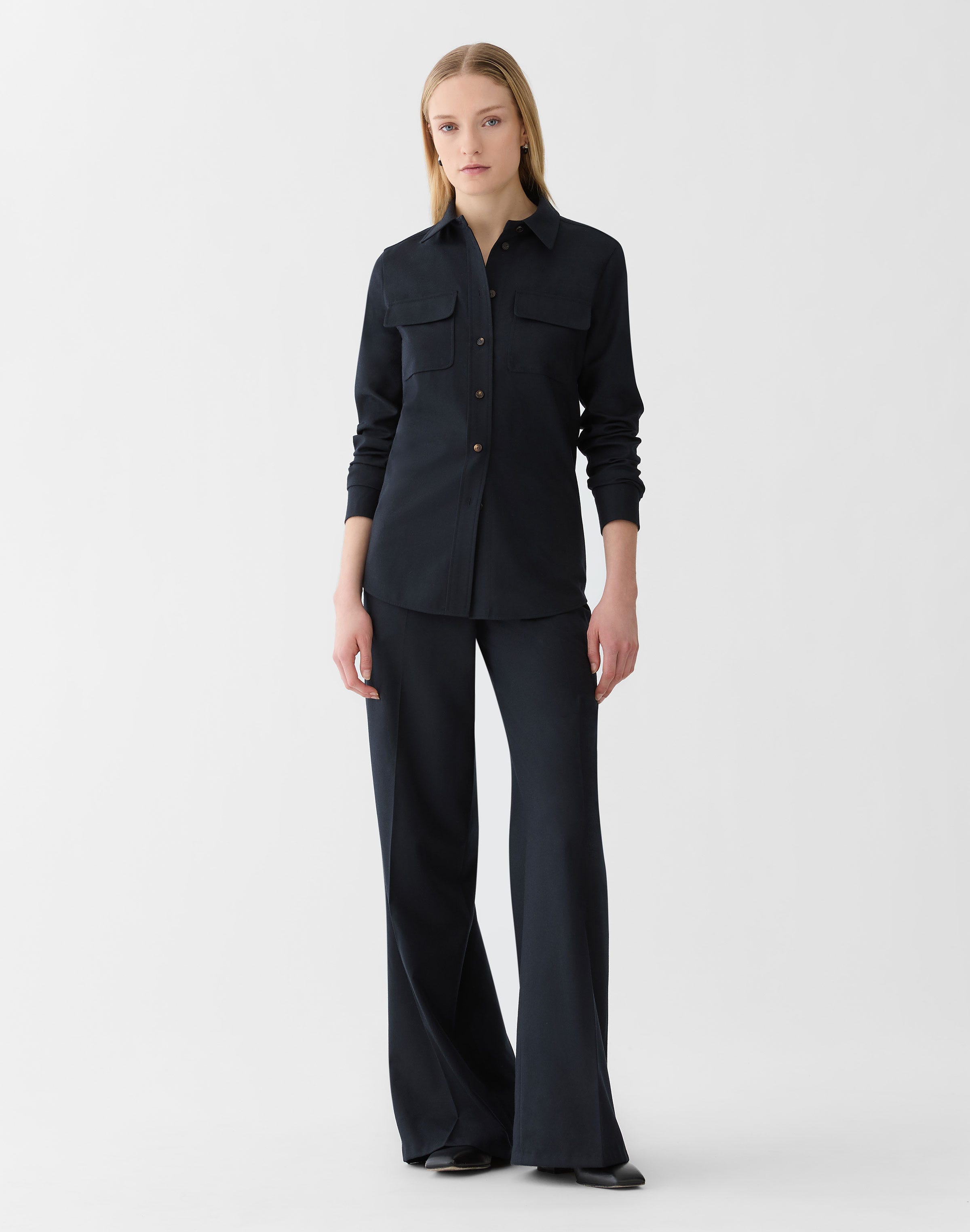 Responsible Brushed Wool Flap Pocket Shirt