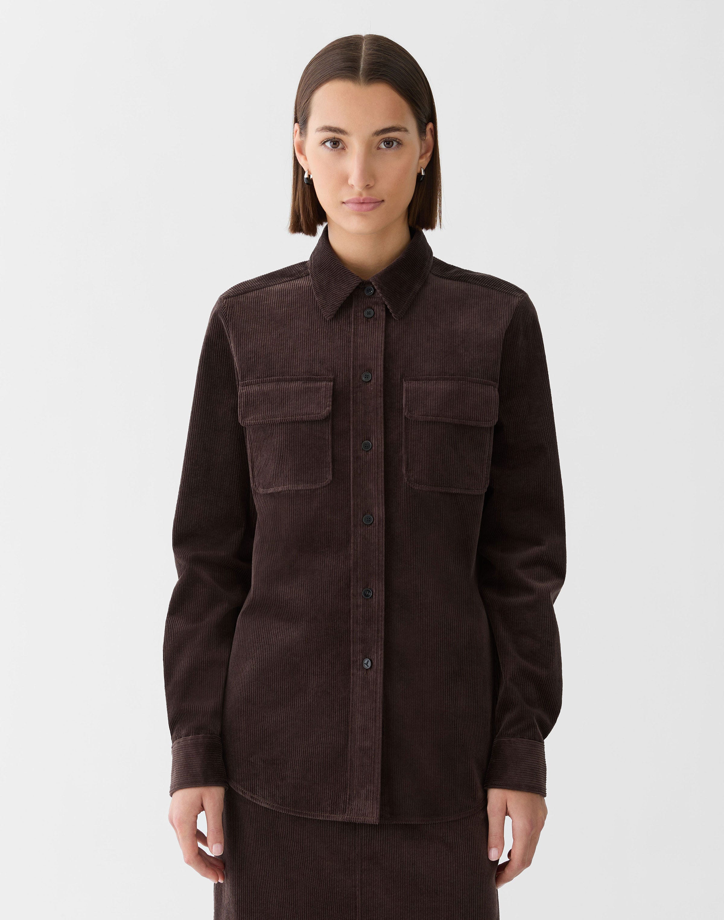 Cotton Corduroy Flap Pocket Shirt