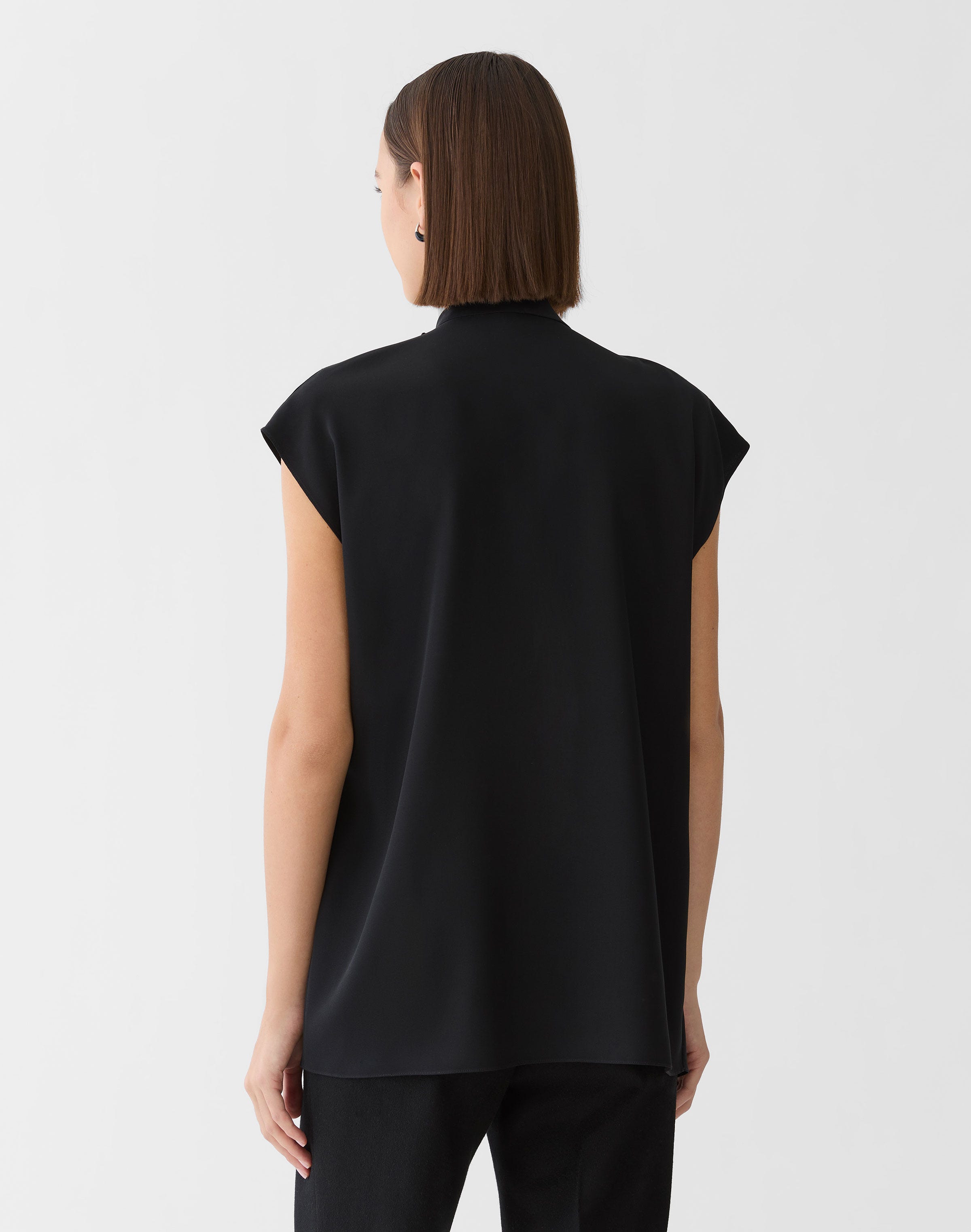 Organic Silk Stretch Georgette Convertible Draped Blouse