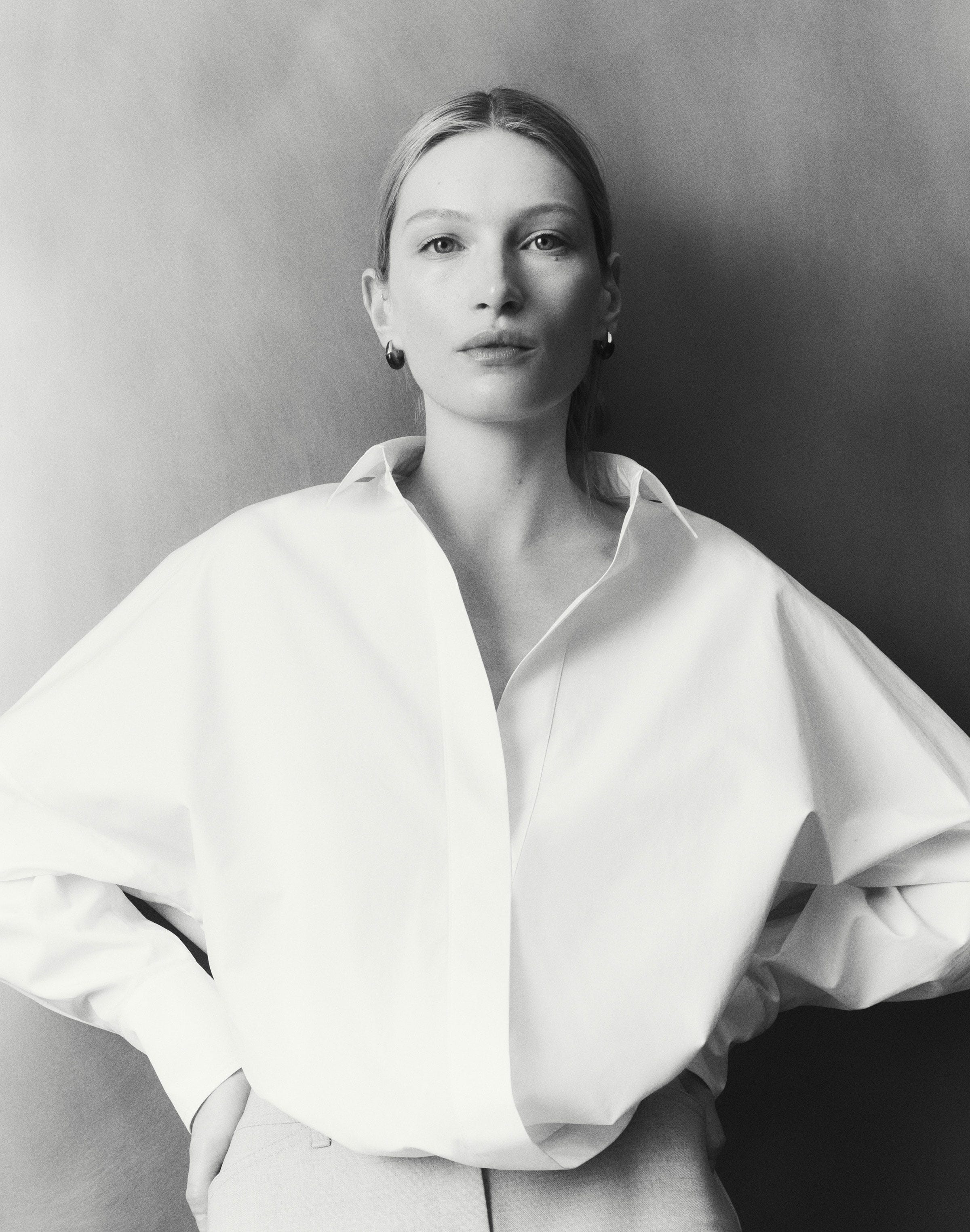 Organic Cotton Poplin Popover Wrap Shirt