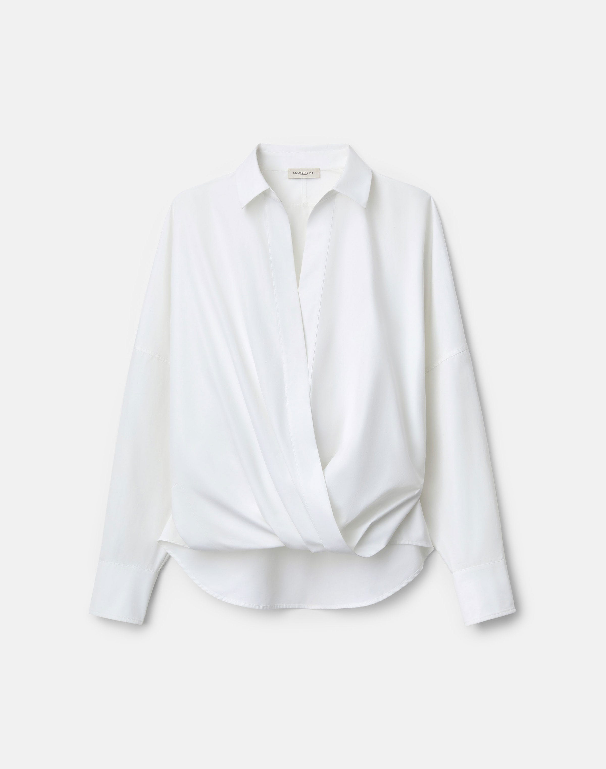 Organic Cotton Poplin Popover Wrap Shirt