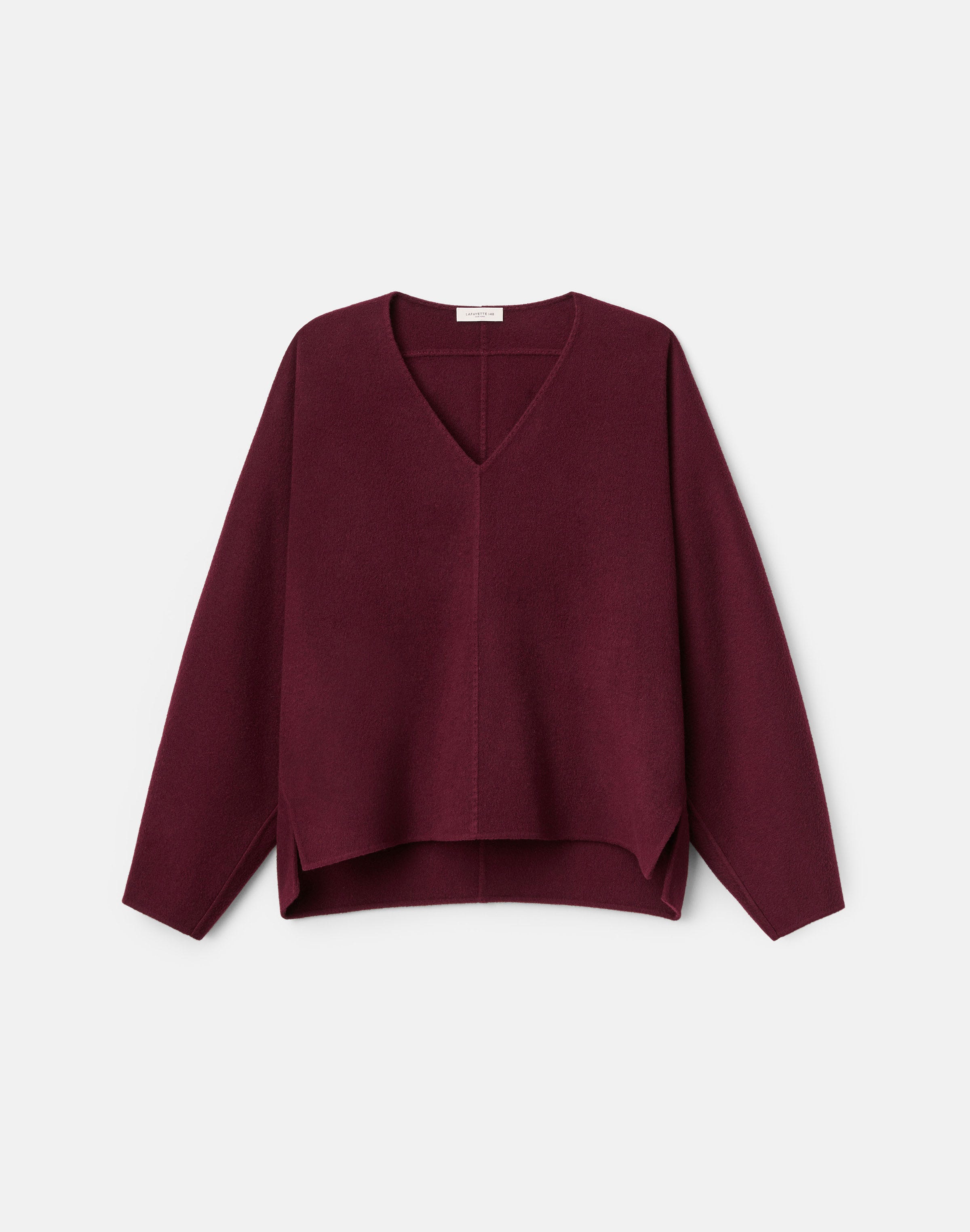 Wool-Cashmere Double Face Oversized Popover Blouse