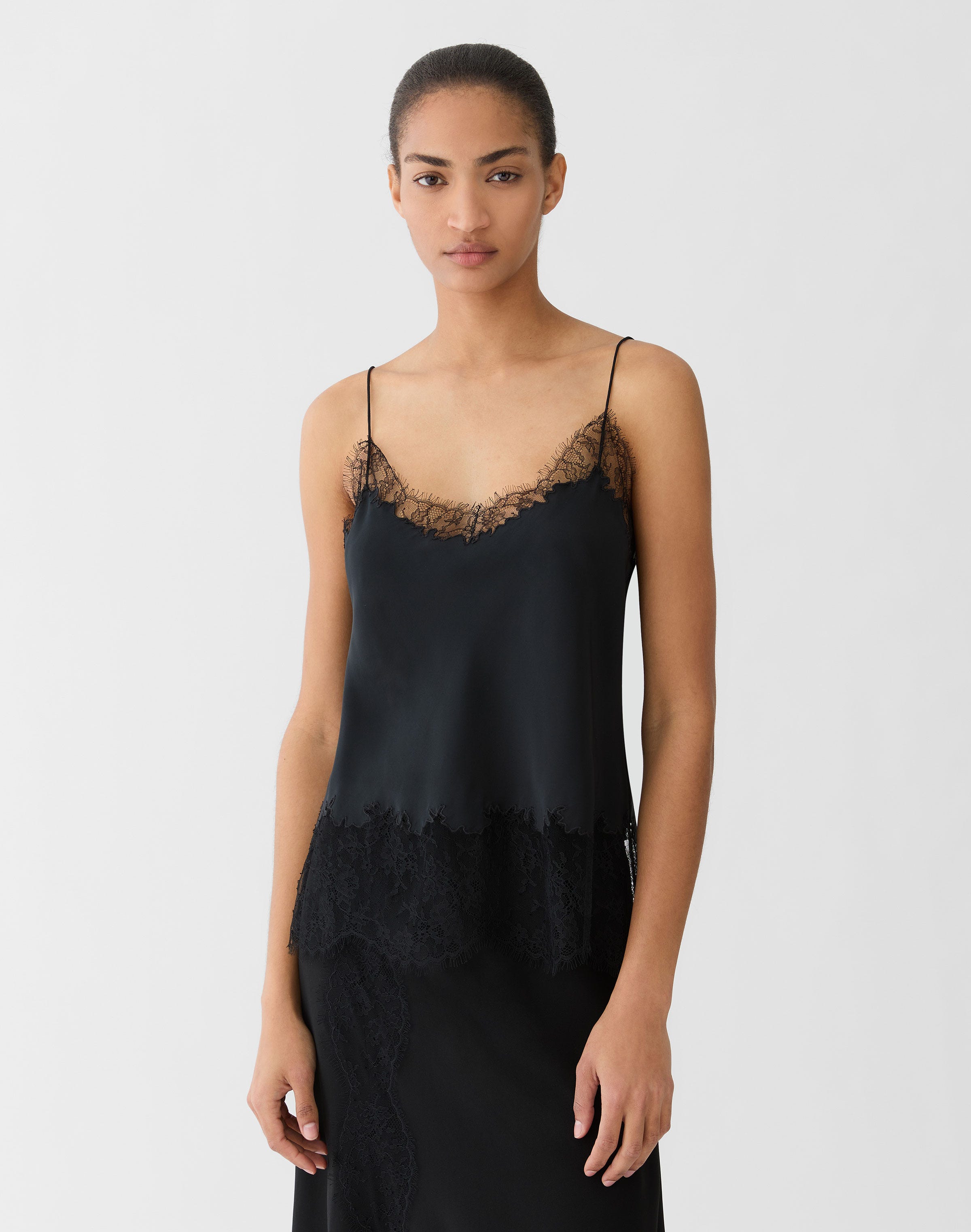 Matte Silk & Chantilly Lace Camisole