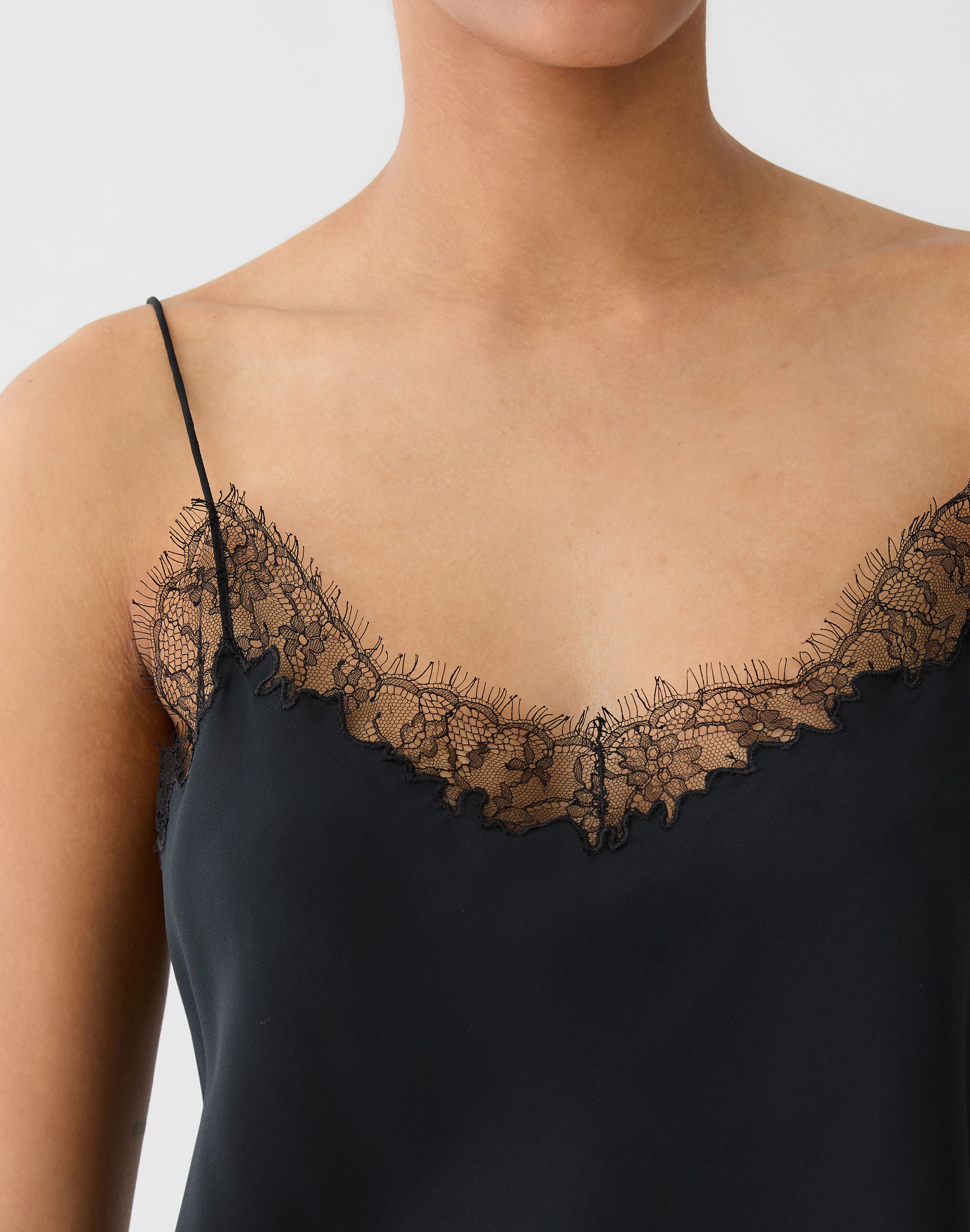 Matte Silk & Chantilly Lace Camisole