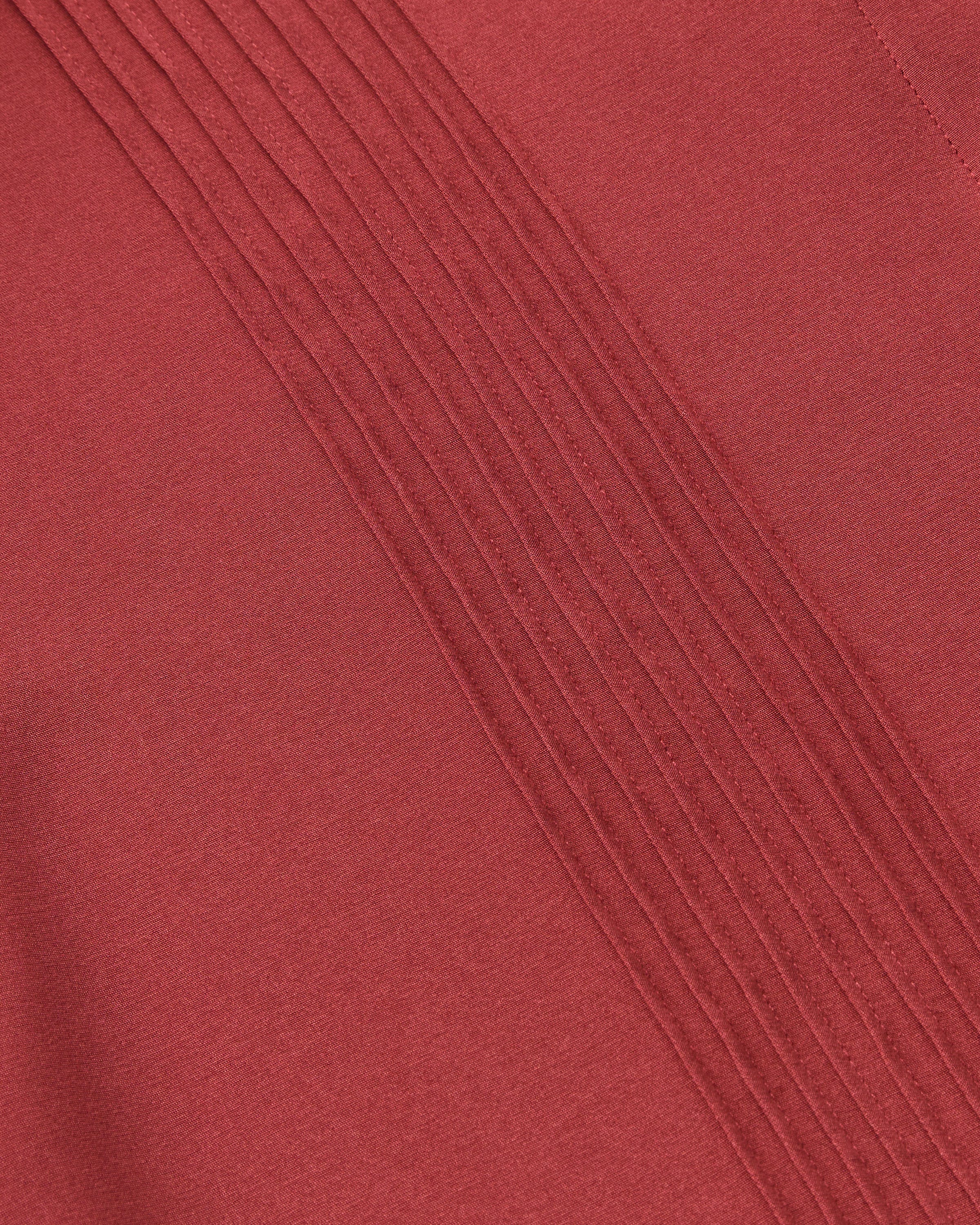Petite Organic Silk Stretch Georgette Ls Blouse W/ Pintucks