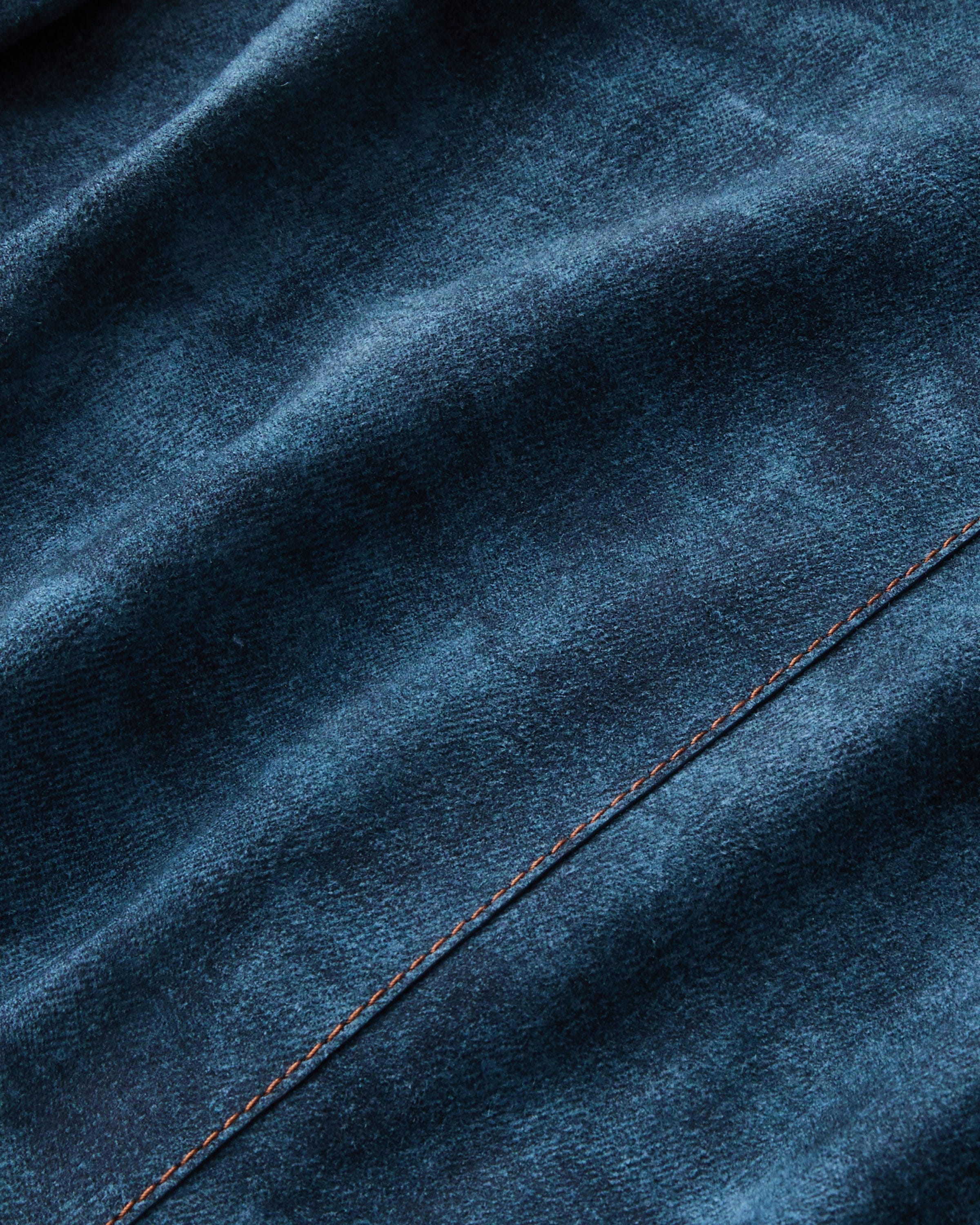 Denim-Effect Suede Western Blouse