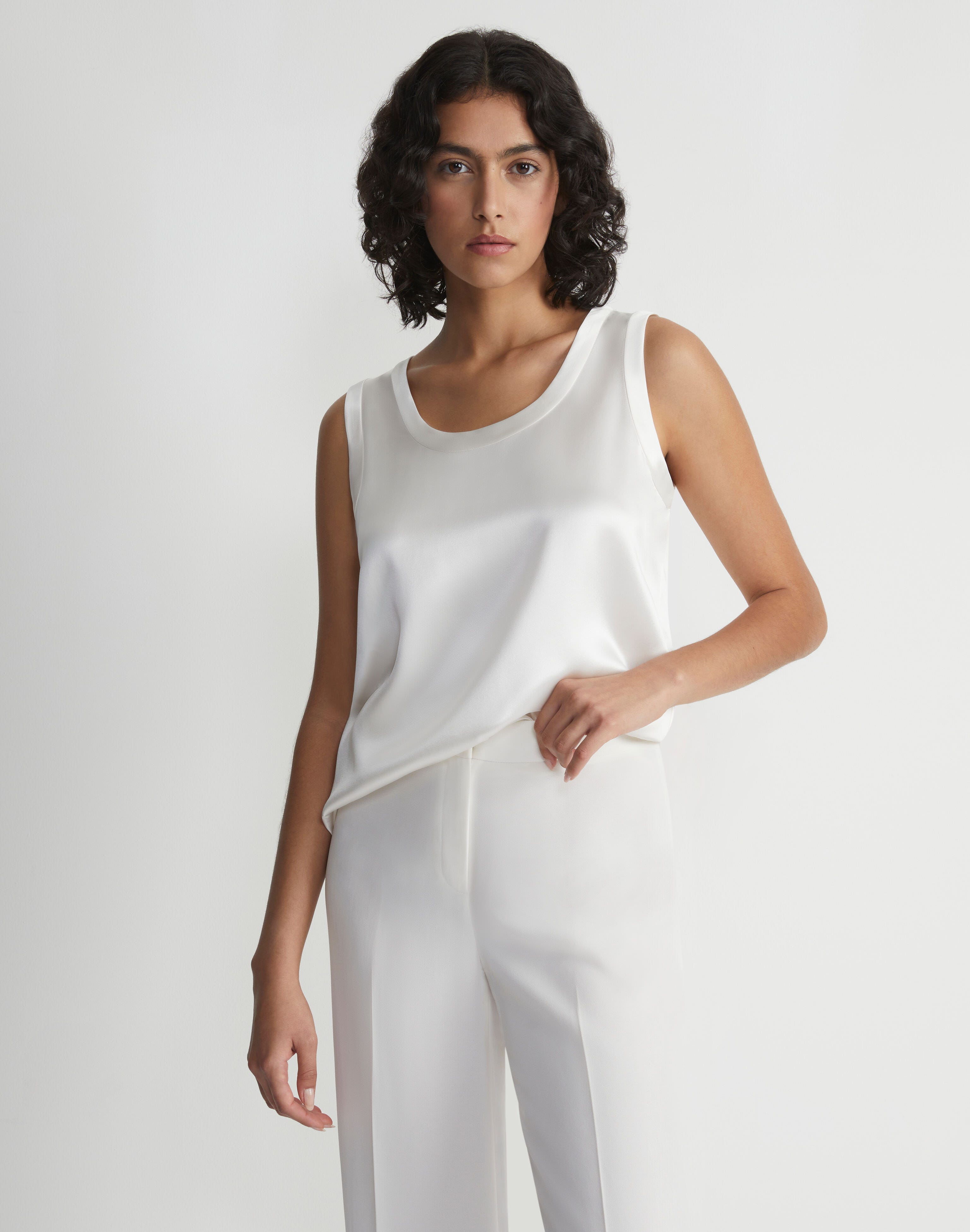 Plus-Size Silk Charmeuse Perla Blouse