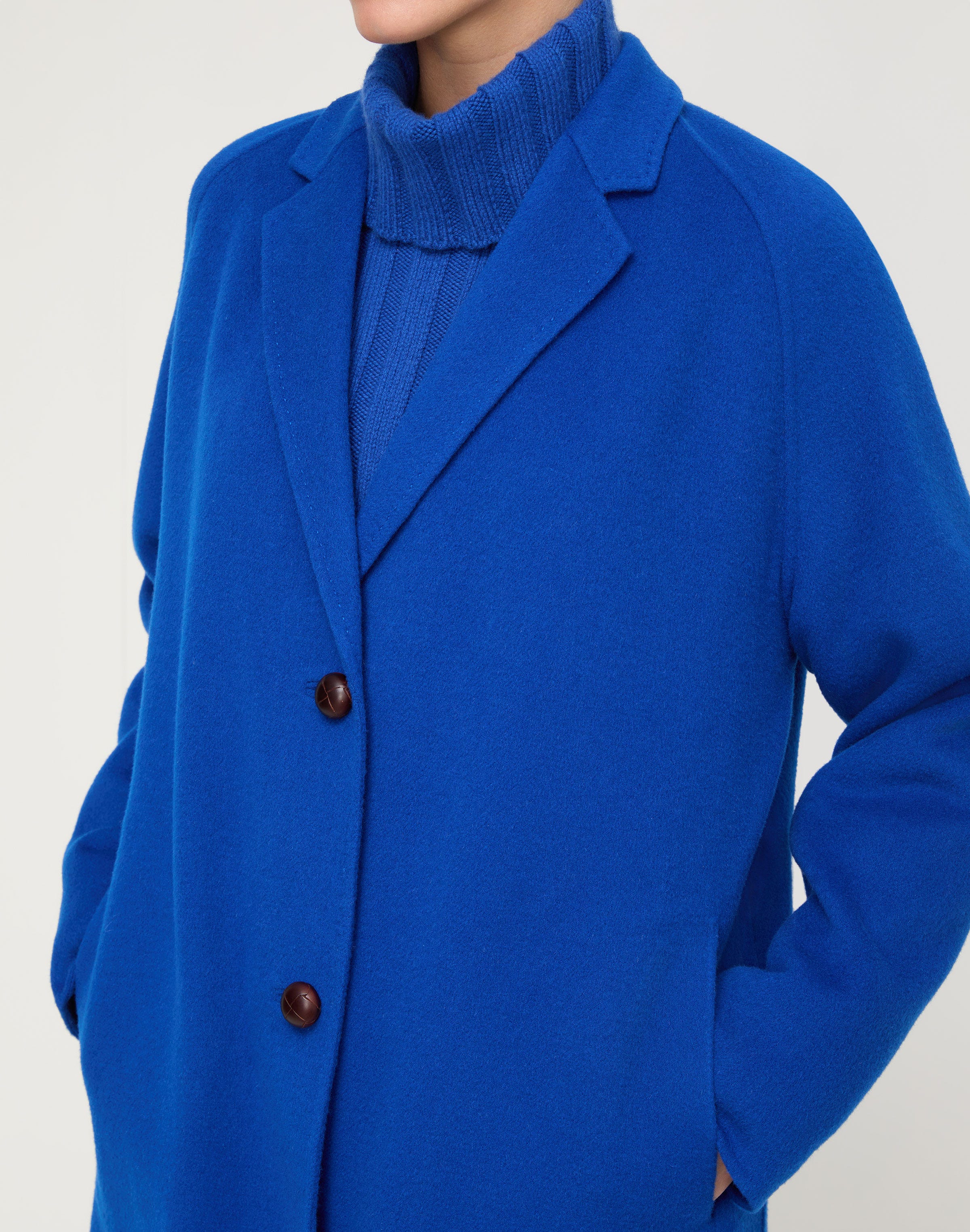 Wool-Cashmere Double Face Two Button Car Coat