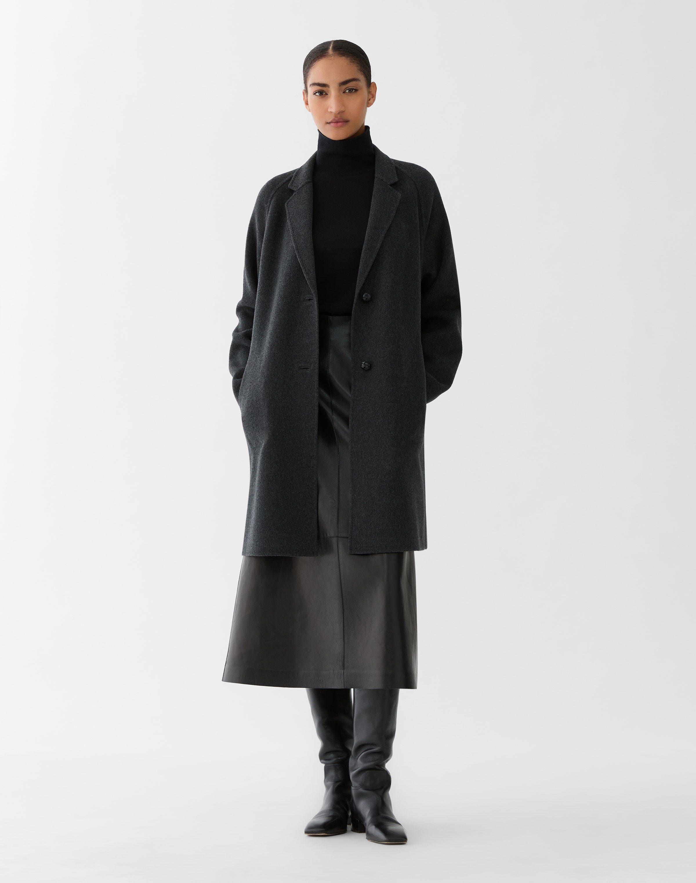 Plus-Size Cashmere Double Face Car Coat
