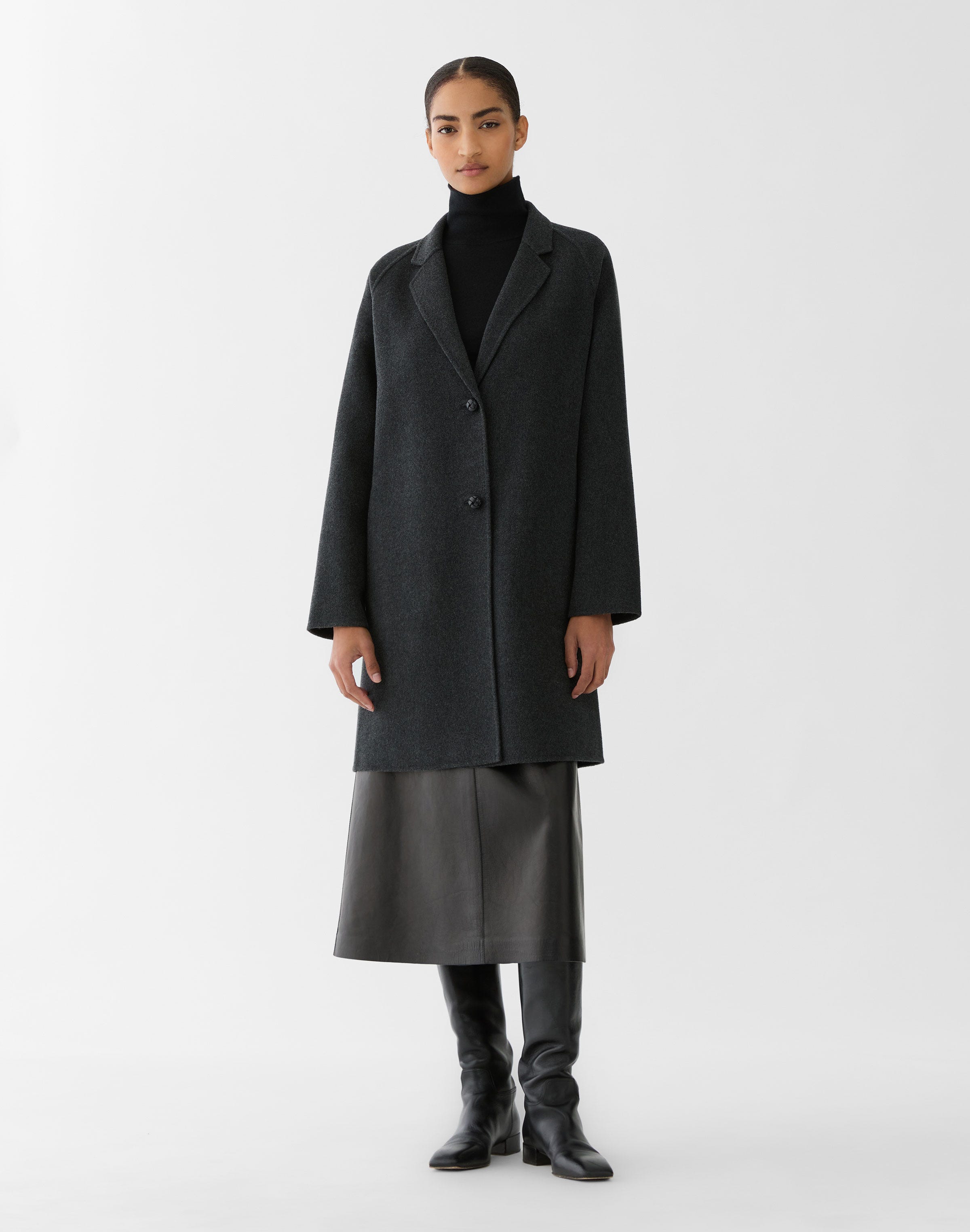 Plus-Size Cashmere Double Face Car Coat