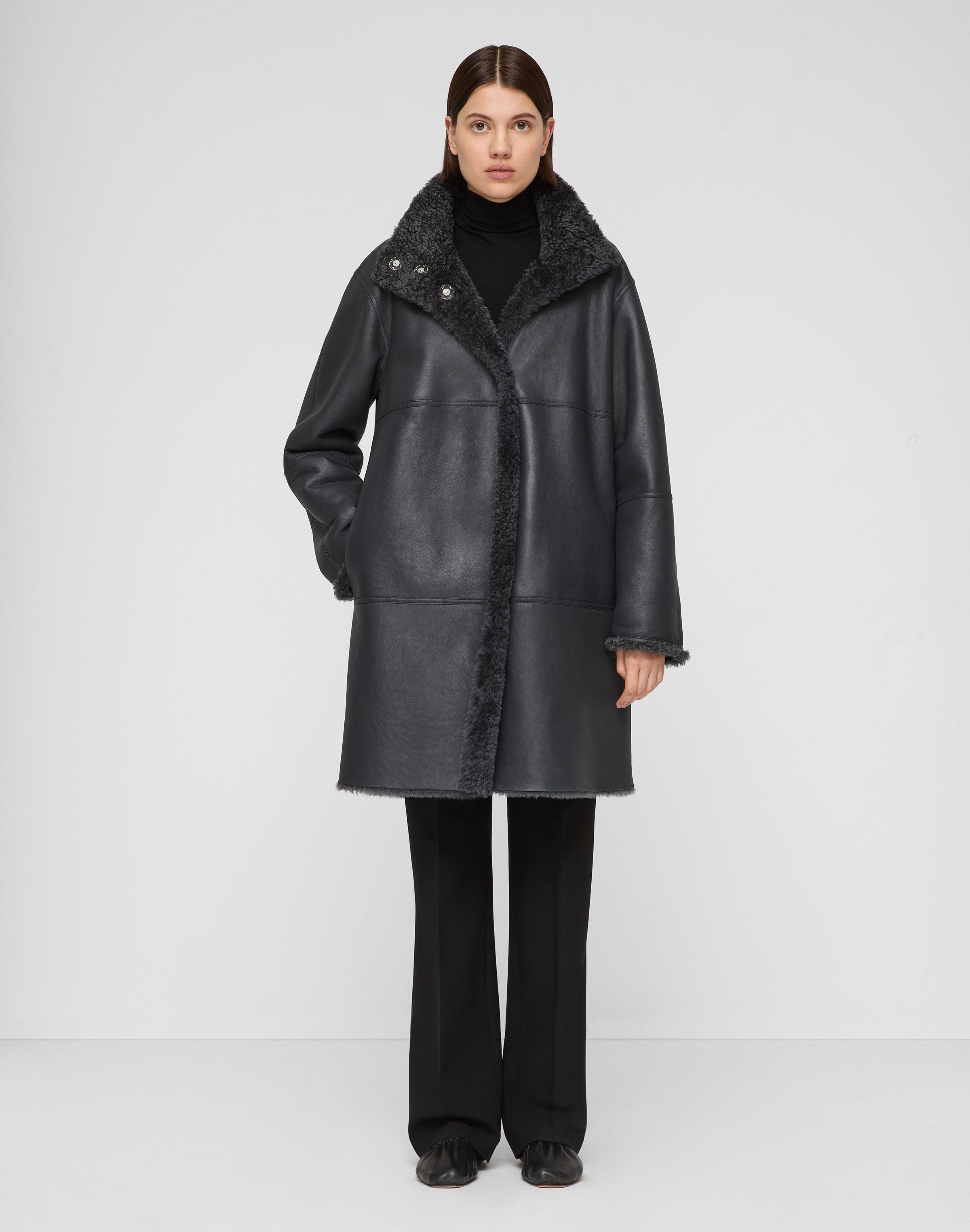 Wavy Shearling Reversible Coat