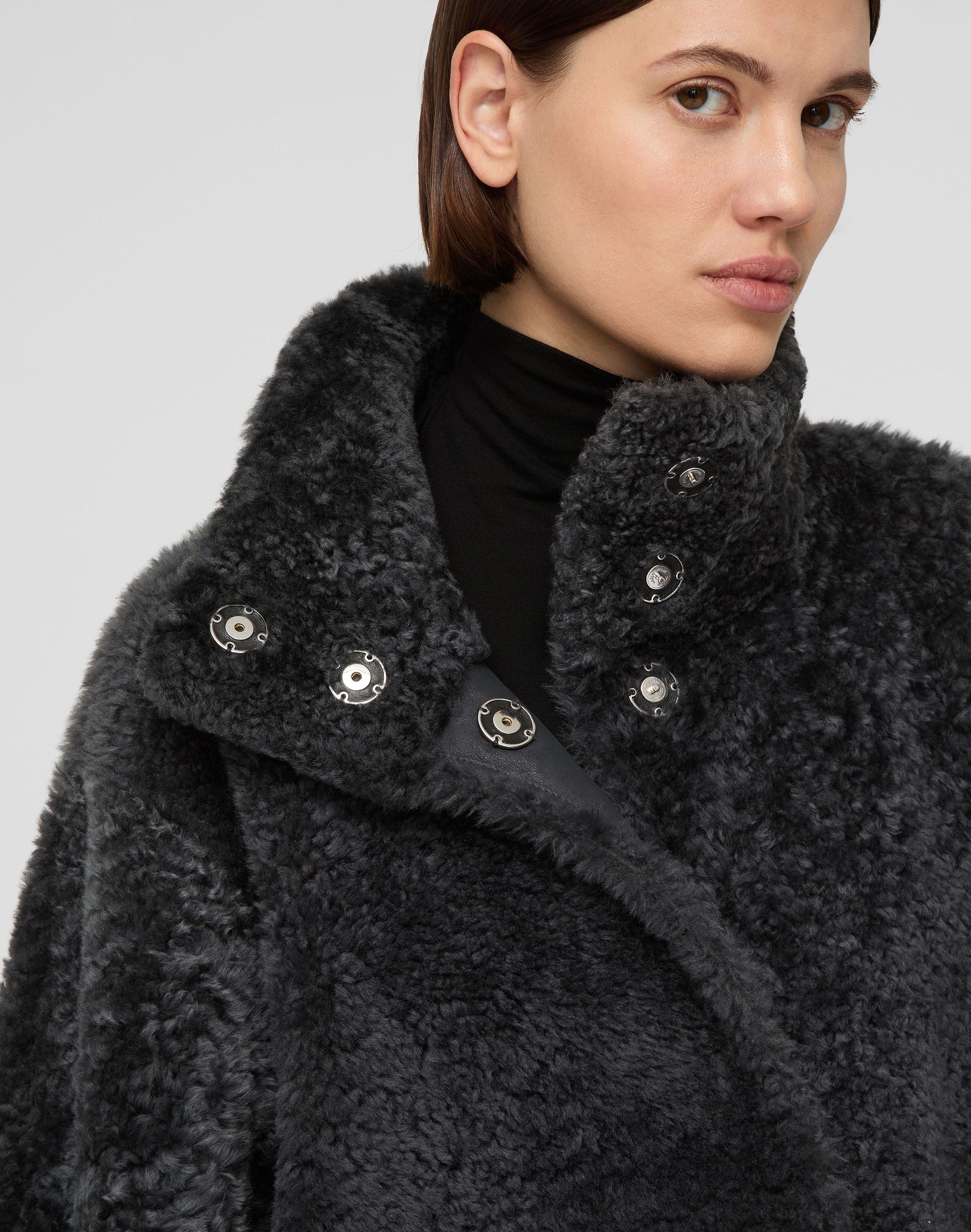 Wavy Shearling Reversible Coat