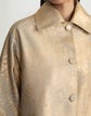 Gilded Lambskin Leather Oversized Swing Coat