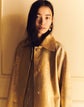 Gilded Lambskin Leather Oversized Swing Coat