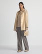 Gilded Lambskin Leather Oversized Swing Coat