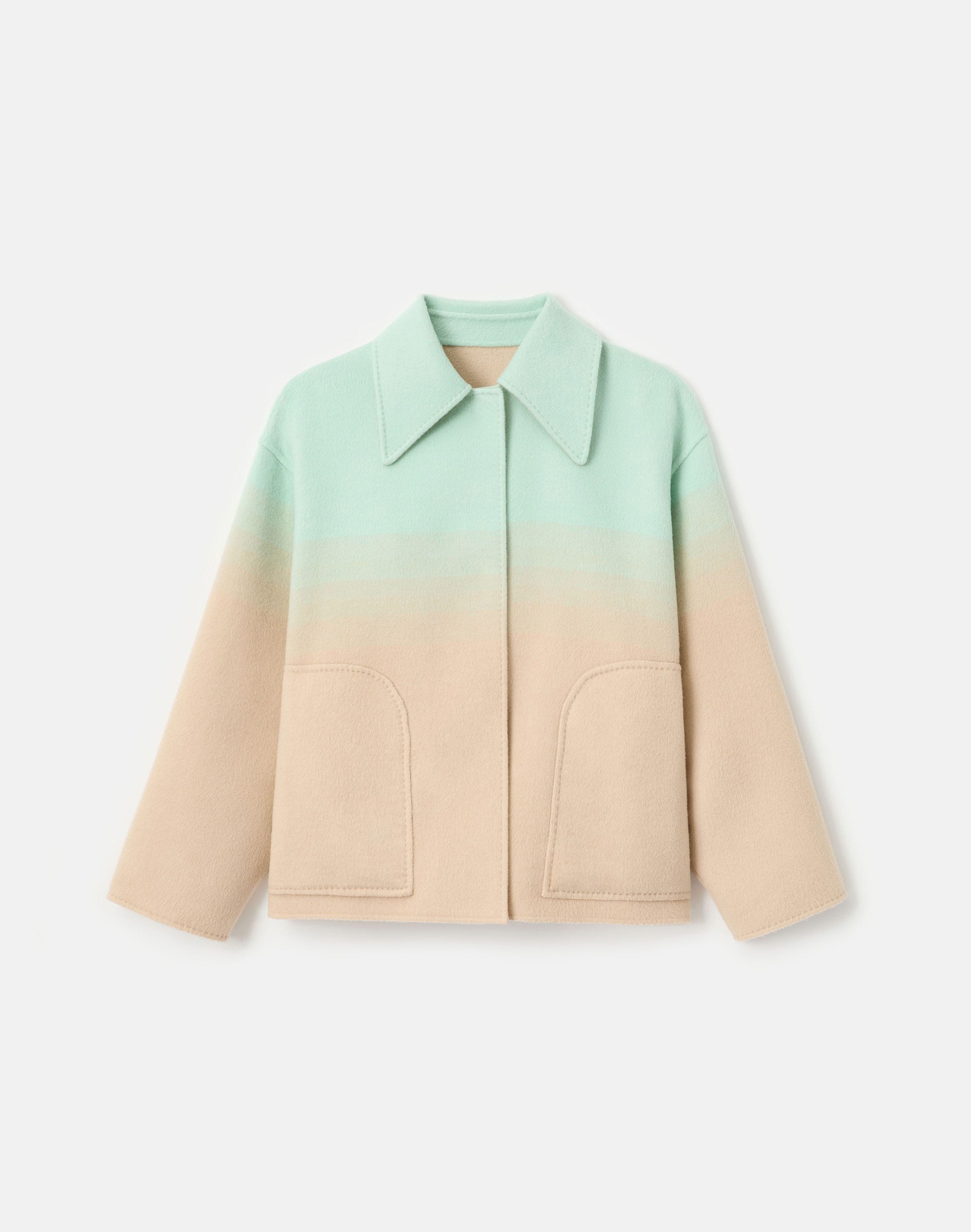 Wool-Cashmere Reversible Oversized Swing Coat