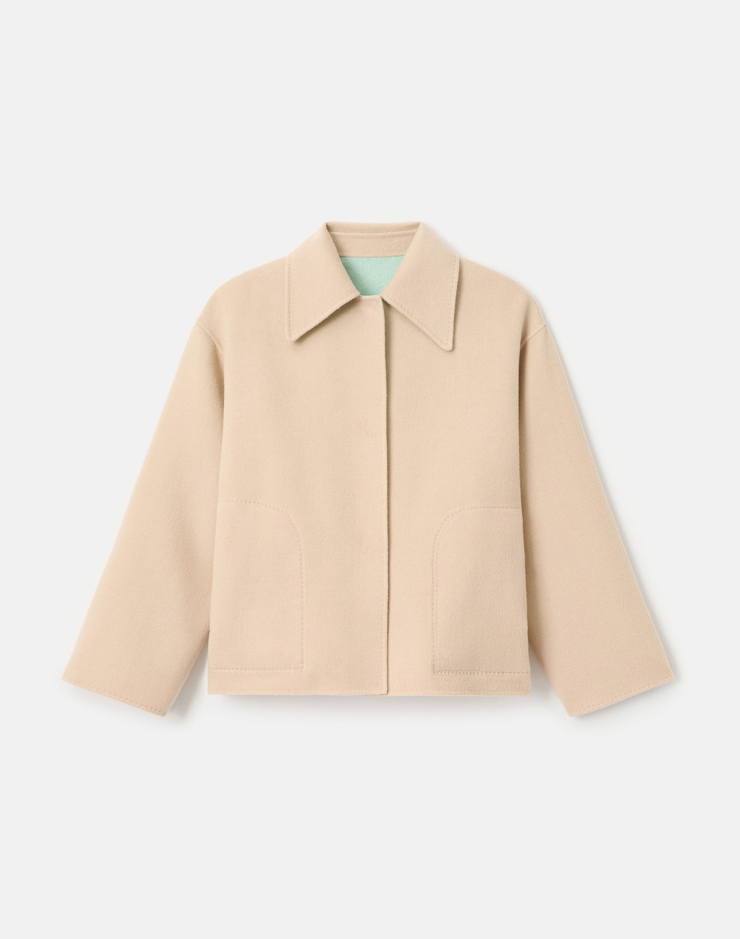 Wool-Cashmere Reversible Oversized Swing Coat