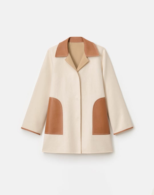 Cotton Double Face Reversible Car Coat
