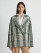 Metallic Donegal Plaid Car Coat