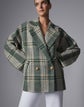 Metallic Donegal Plaid Car Coat
