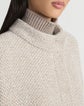 Responsible Wool-Cashmere Bouclé Funnel Collar Oversized Coat